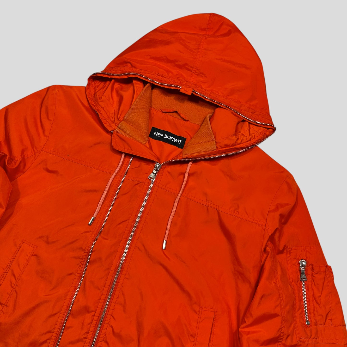 Neil Barrett Twin Zip Detailed Orange Windbreaker Jacket - L