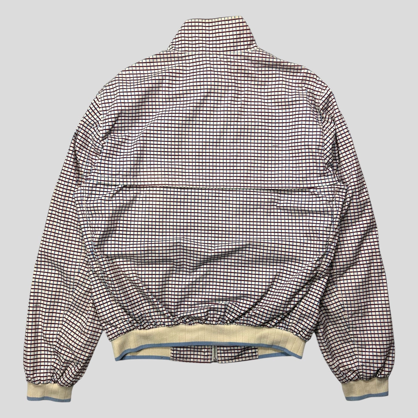 Prada SS08 Grid Checkered Multi Logo Bomber Jacket - IT52 (M/L)