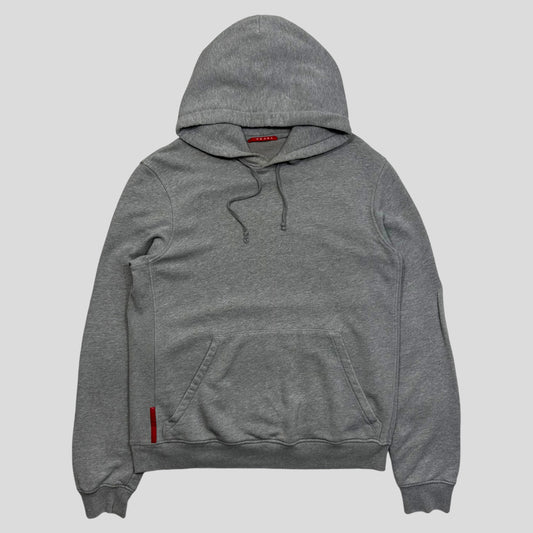 Prada Sport 2008 Grey Red Tab Hoodie - M