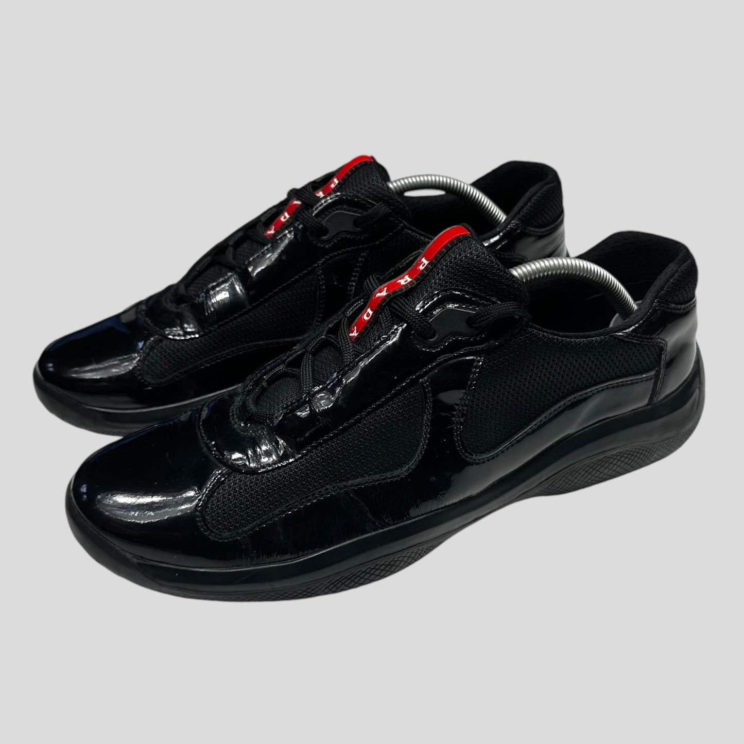 Prada Americas Cups Patent Leather Triple Black - UK10