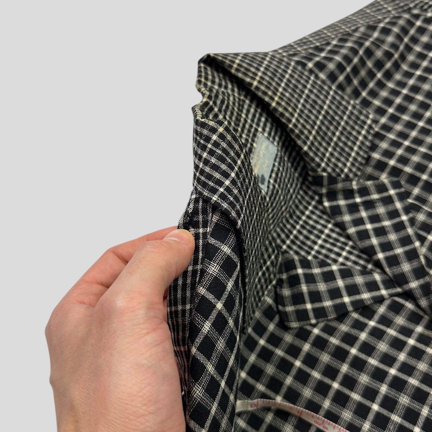 Comme Des Garçons Homme 90’s Wool Double Plaid Boxy Shirt - XL