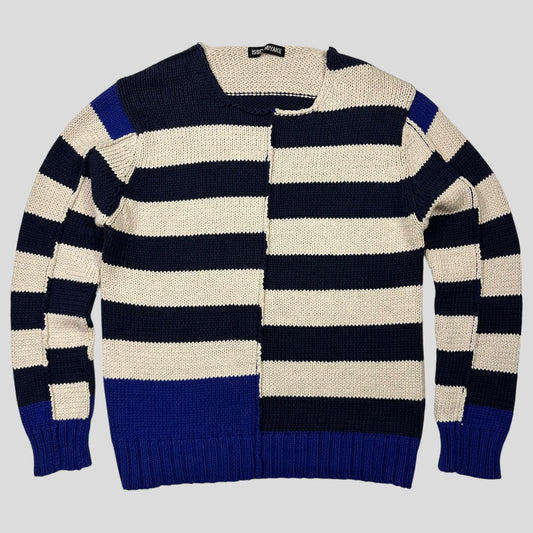Issey Miyake SS03 Asymmetrical Reconstructed Striped Knit - M