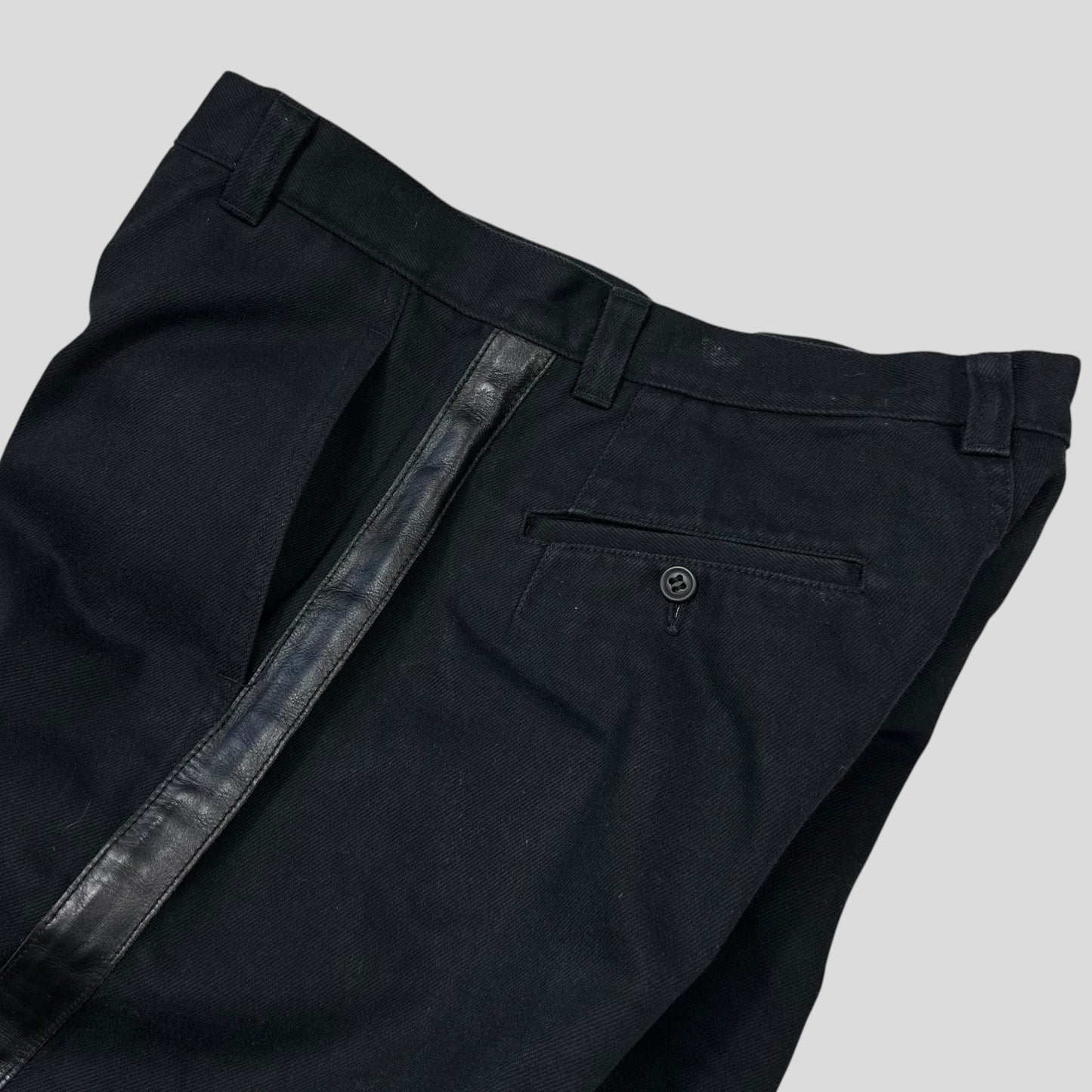 Comme Des Garçons Homme 2007 Leather Stripe Detail Jeans - S/M