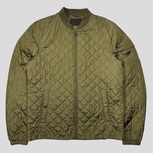 Prada 2014 Diamond Quilted Triangle Plaque Bomber - IT48 (M)