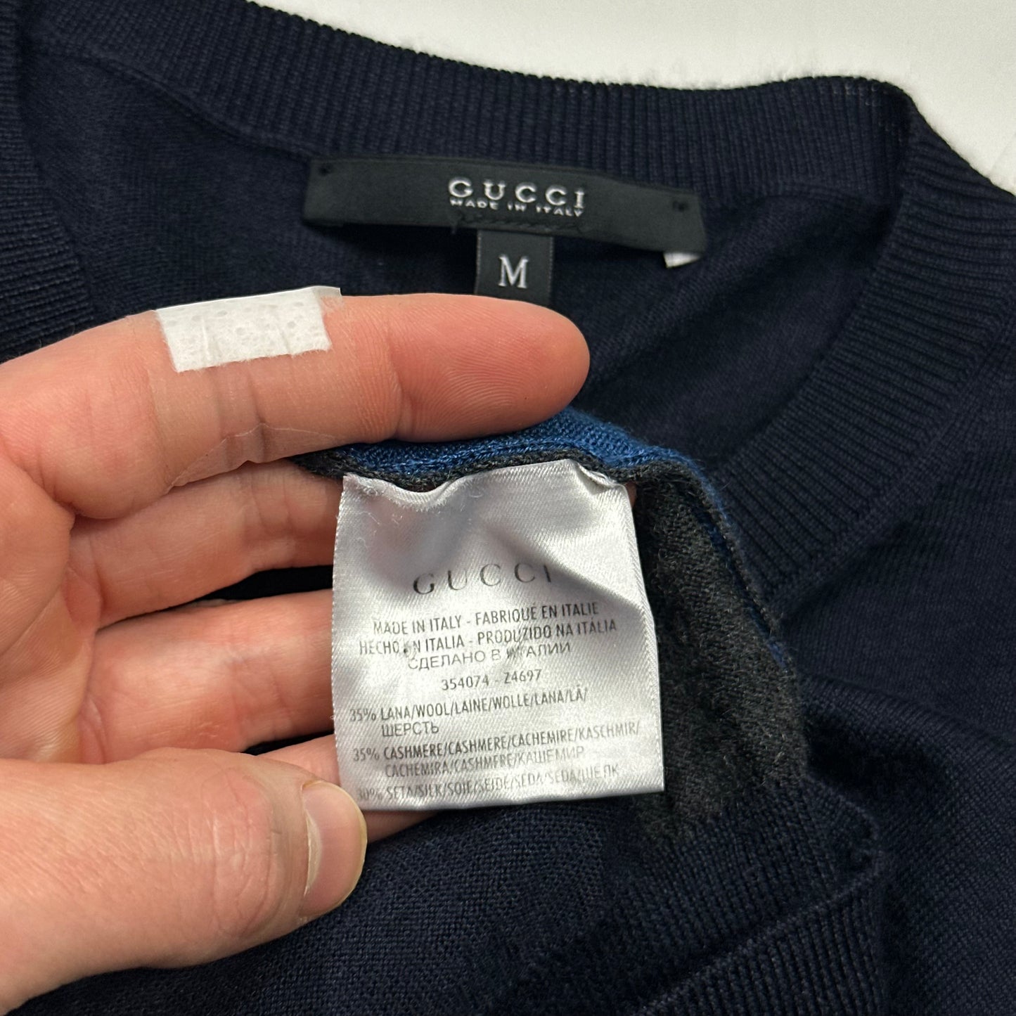 Gucci Superfine Silk & Cashmere Lightweight Panelled Knit - M