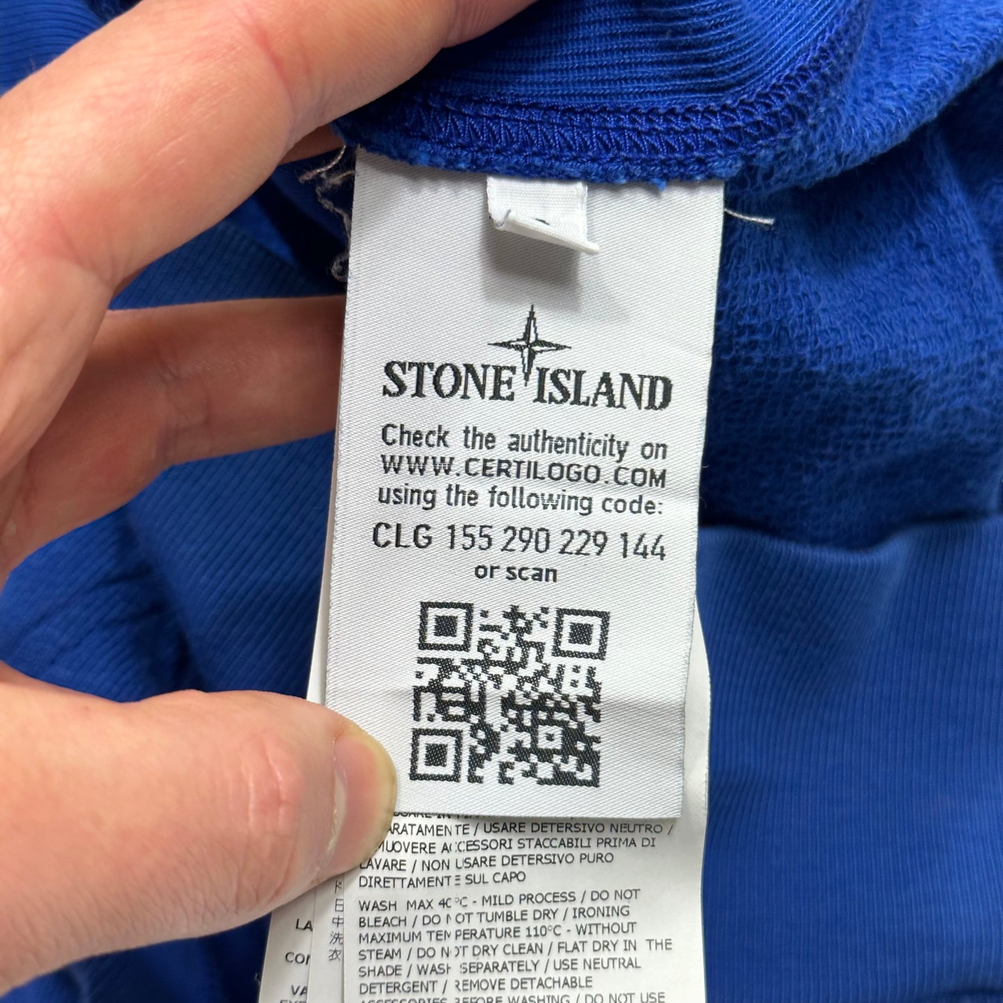 Stone Island SS16 Blue Zip Up Hoodie - S