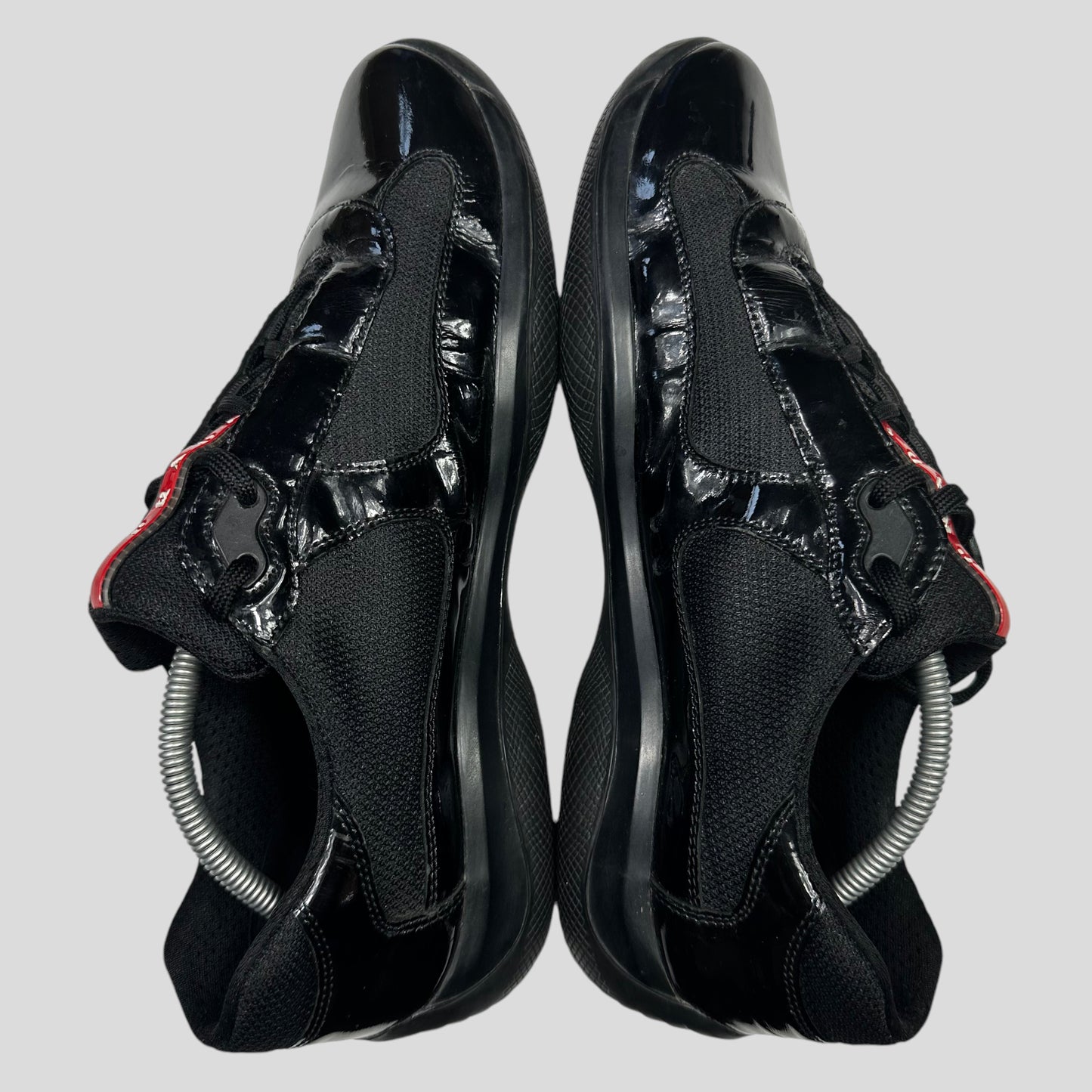 Prada Americas Cups Patent Leather Triple Black - UK10