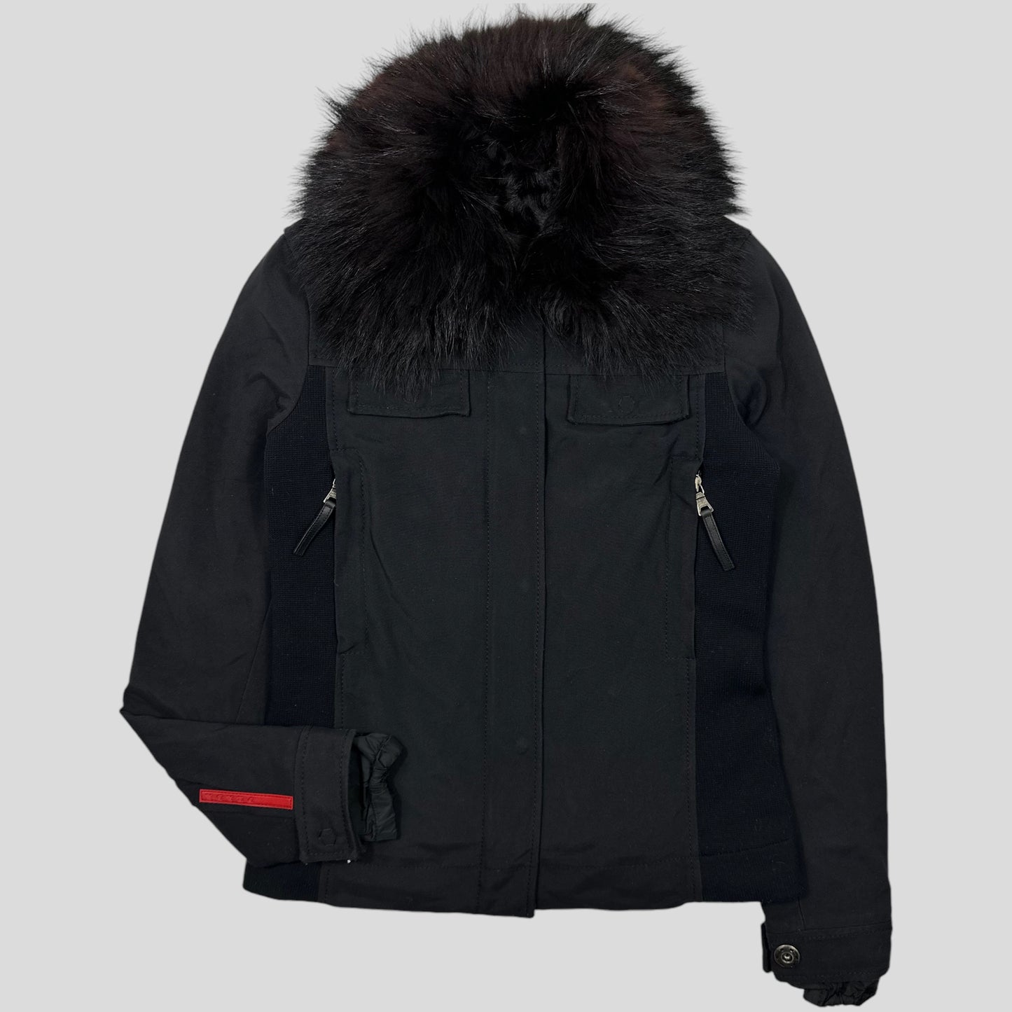 Prada Sport AW00 Goat Fur Technical Panelled Jacket - IT38