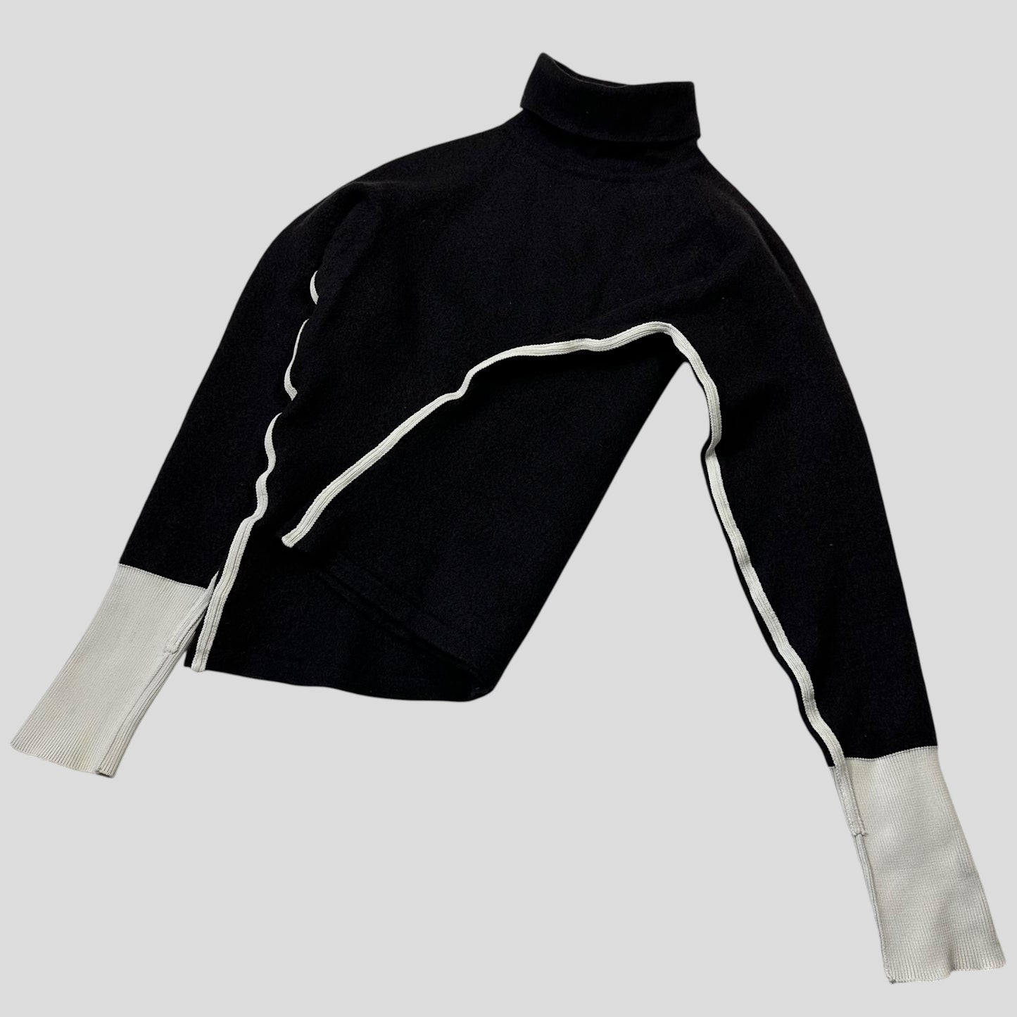 Prada Sport AW00 Virgin Wool Appliqué Seam Rollneck Knit - S