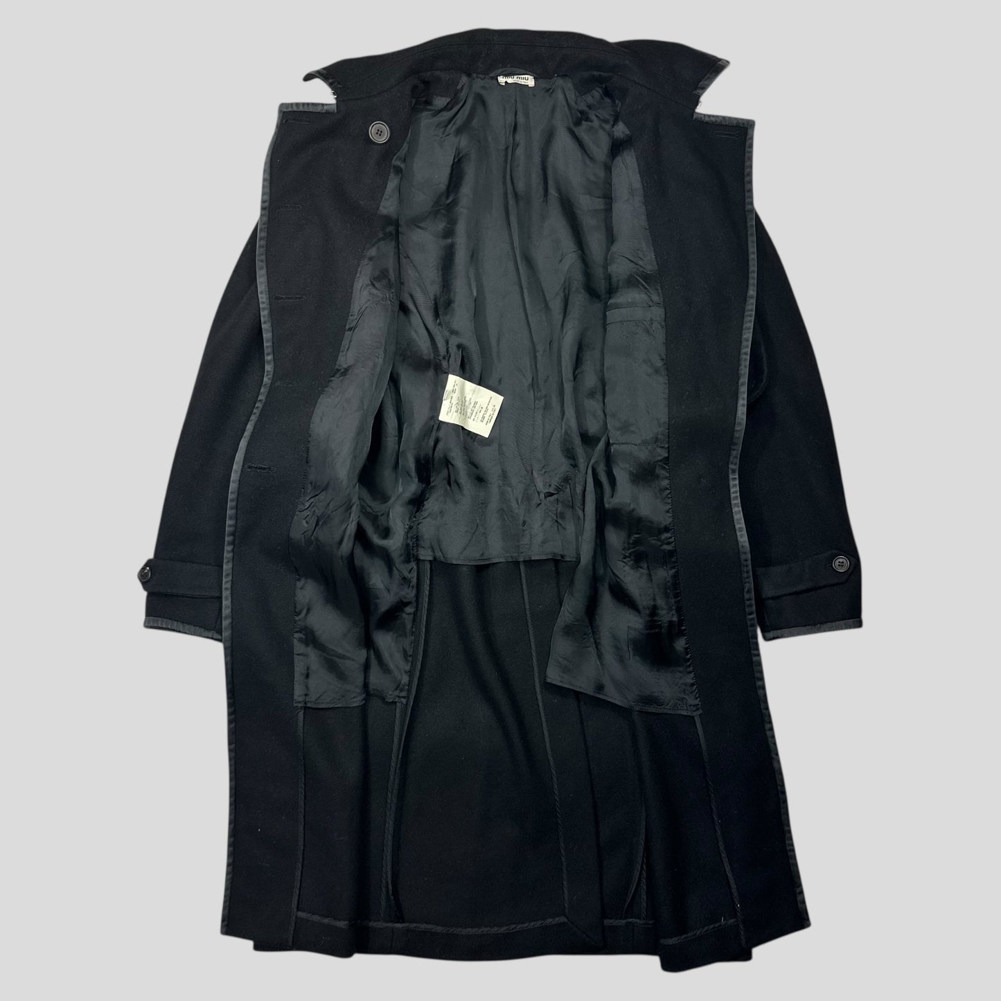 Miu Miu 2006 Wool + Nylon Mini Belted Trench Coat - IT38