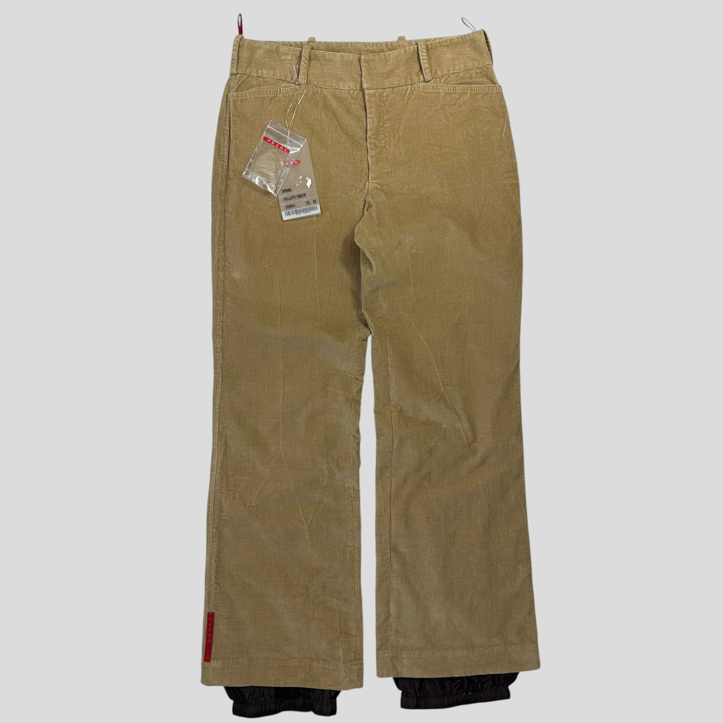 Prada Sport 00’s 2 in 1 Corduroy Double Layered Ski Trousers - L