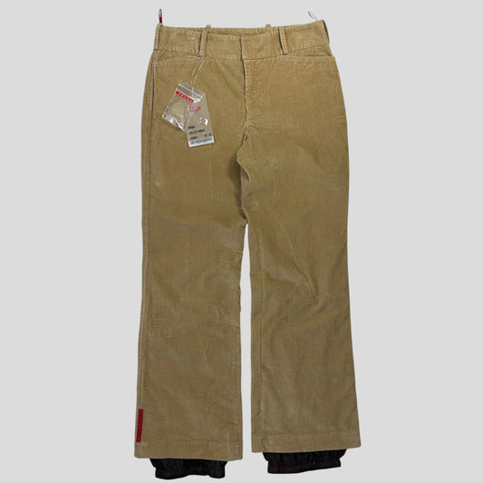 Prada Sport 00’s 2 in 1 Corduroy Double Layered Ski Trousers - L