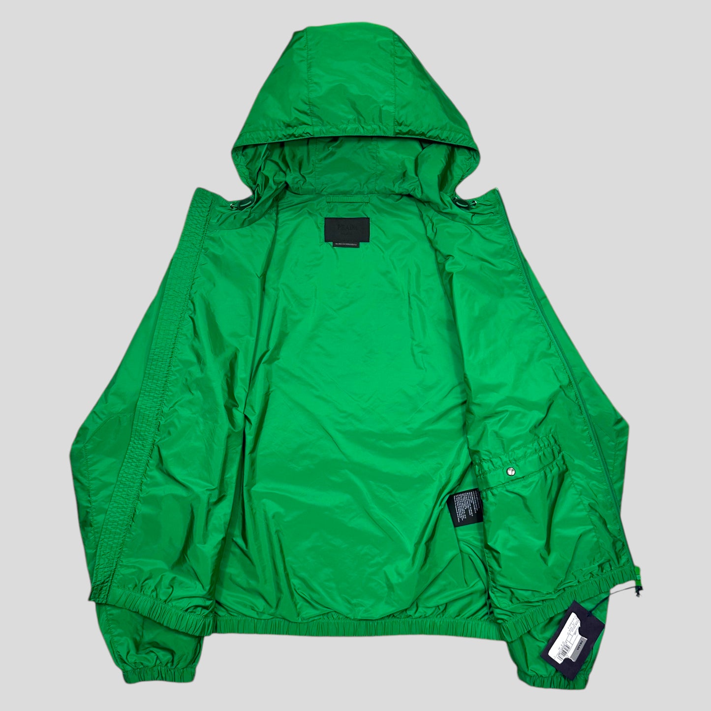 Prada Milano 2019 Laminated Green Nylon K-way Windbreaker - M/L