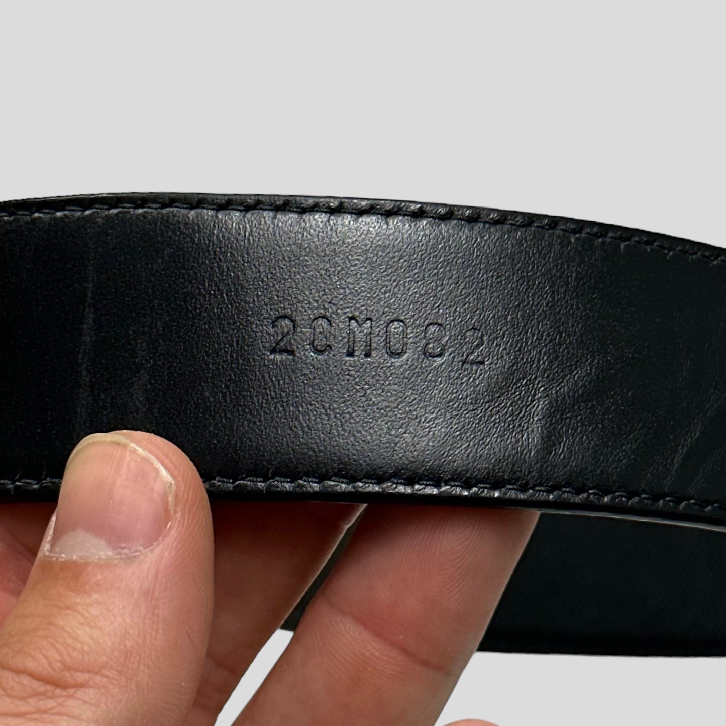 Prada 2018 Rubber Race Logo Saffiano Leather Belt