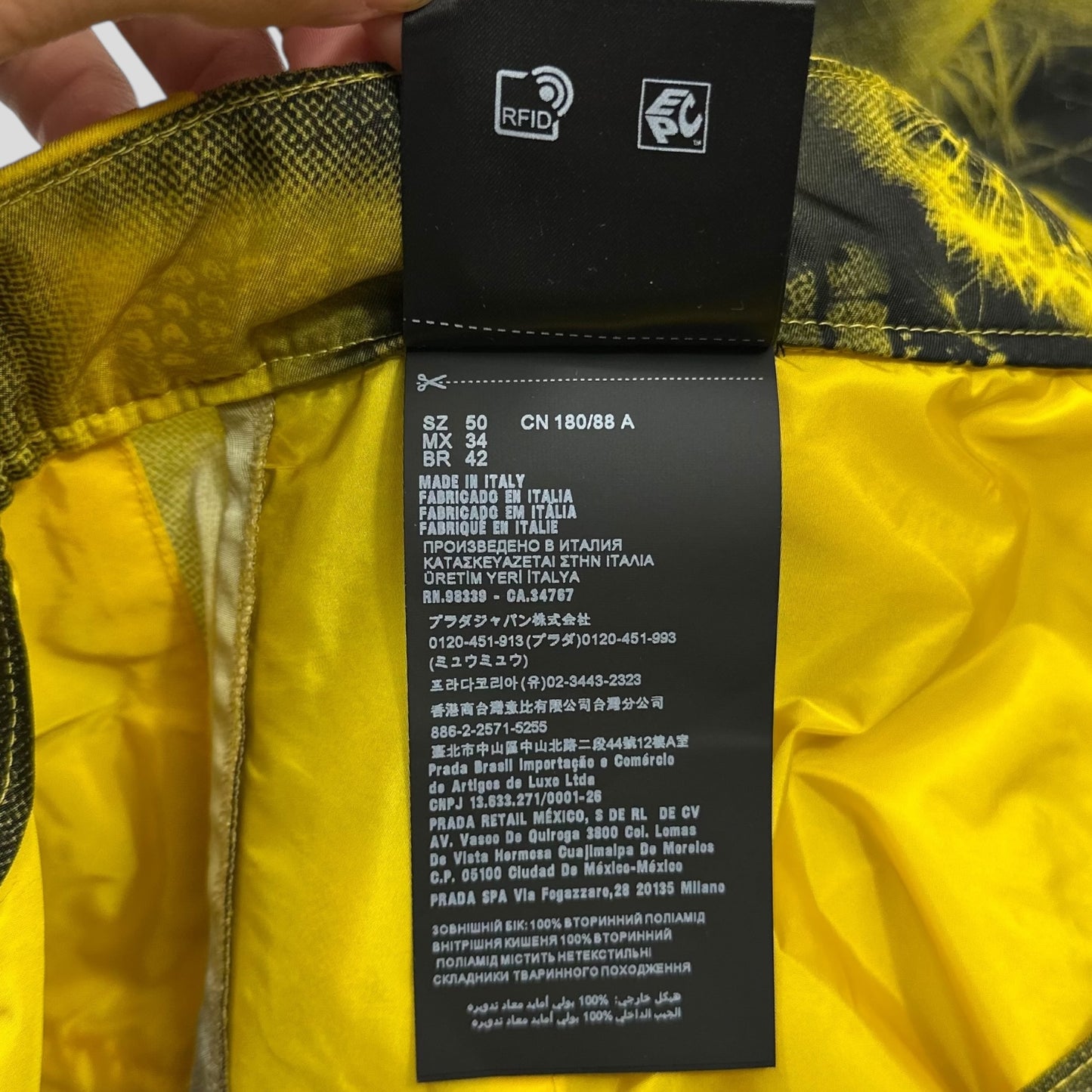 Prada x Raf Simons 2022 Re-Nylon Wolf Print Baggy Bermuda Shorts