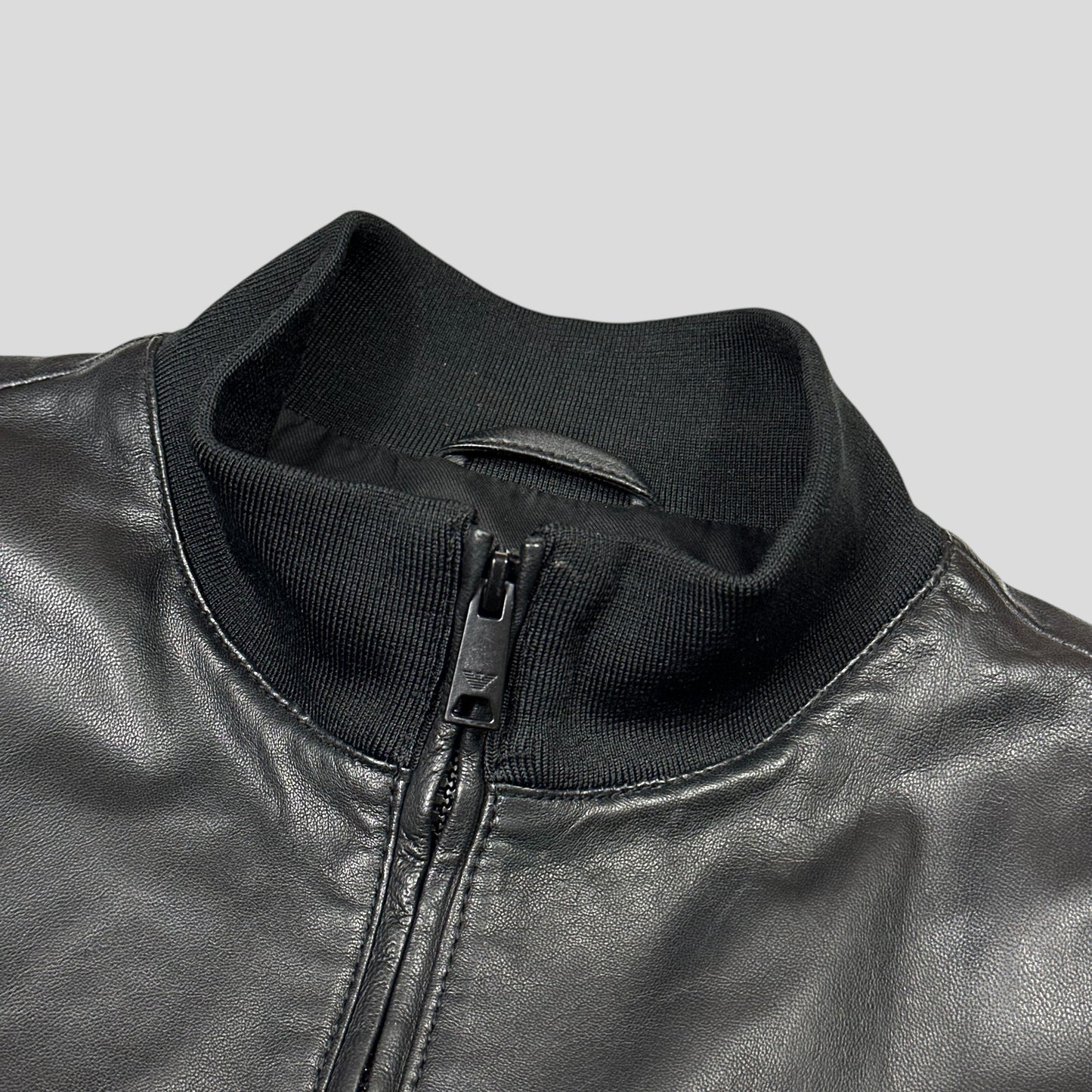 Emporio Armani 2018 Lambs Leather Bomber Jacket - M/L