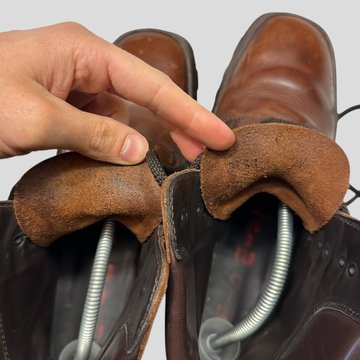 Miu Miu 00’s Padded Leather Embossed Logo Combat Boots - UK8