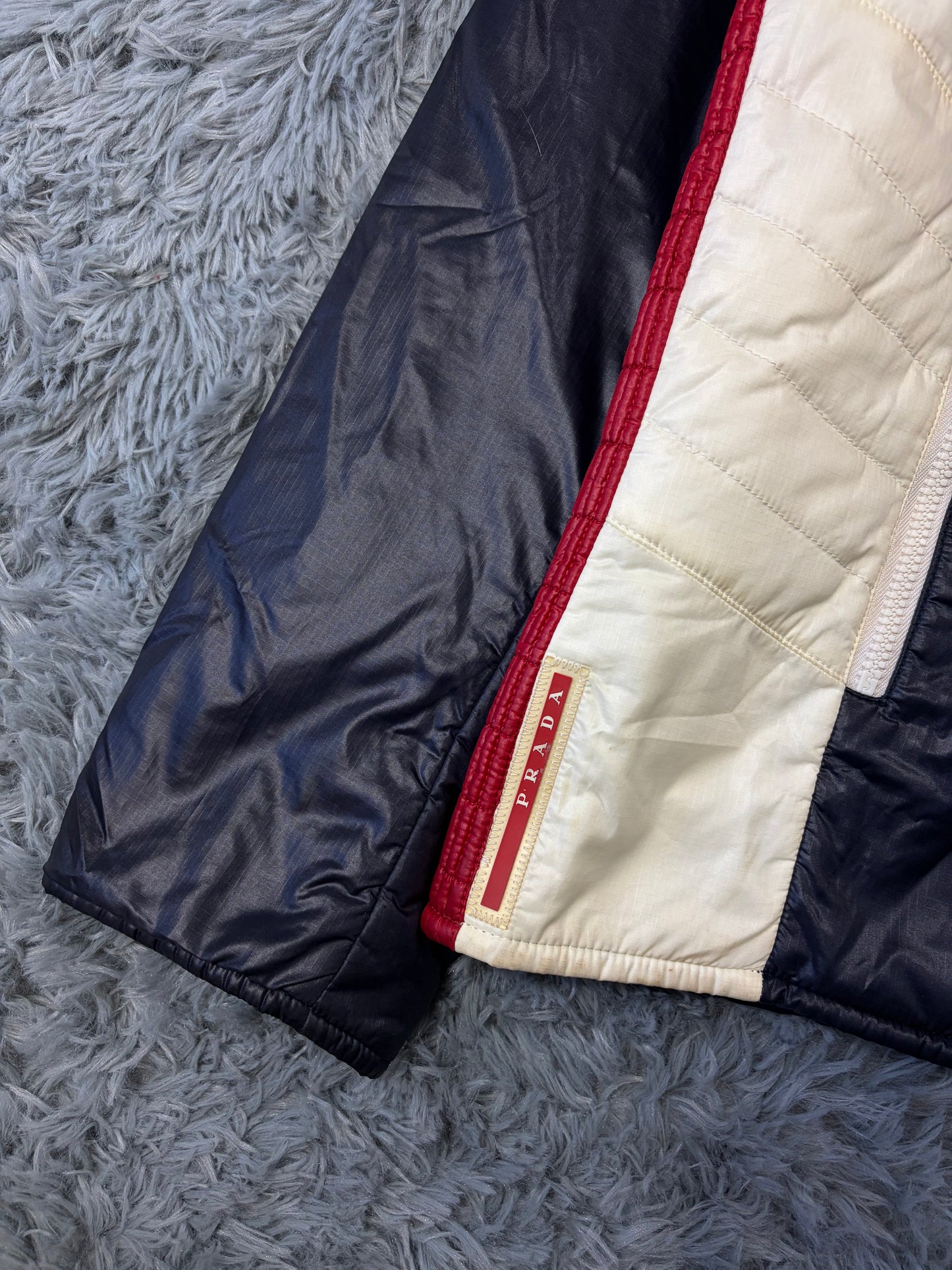 Prada Sport 2008 Astro Panelled Nylon Padded Biker Jacket - L
