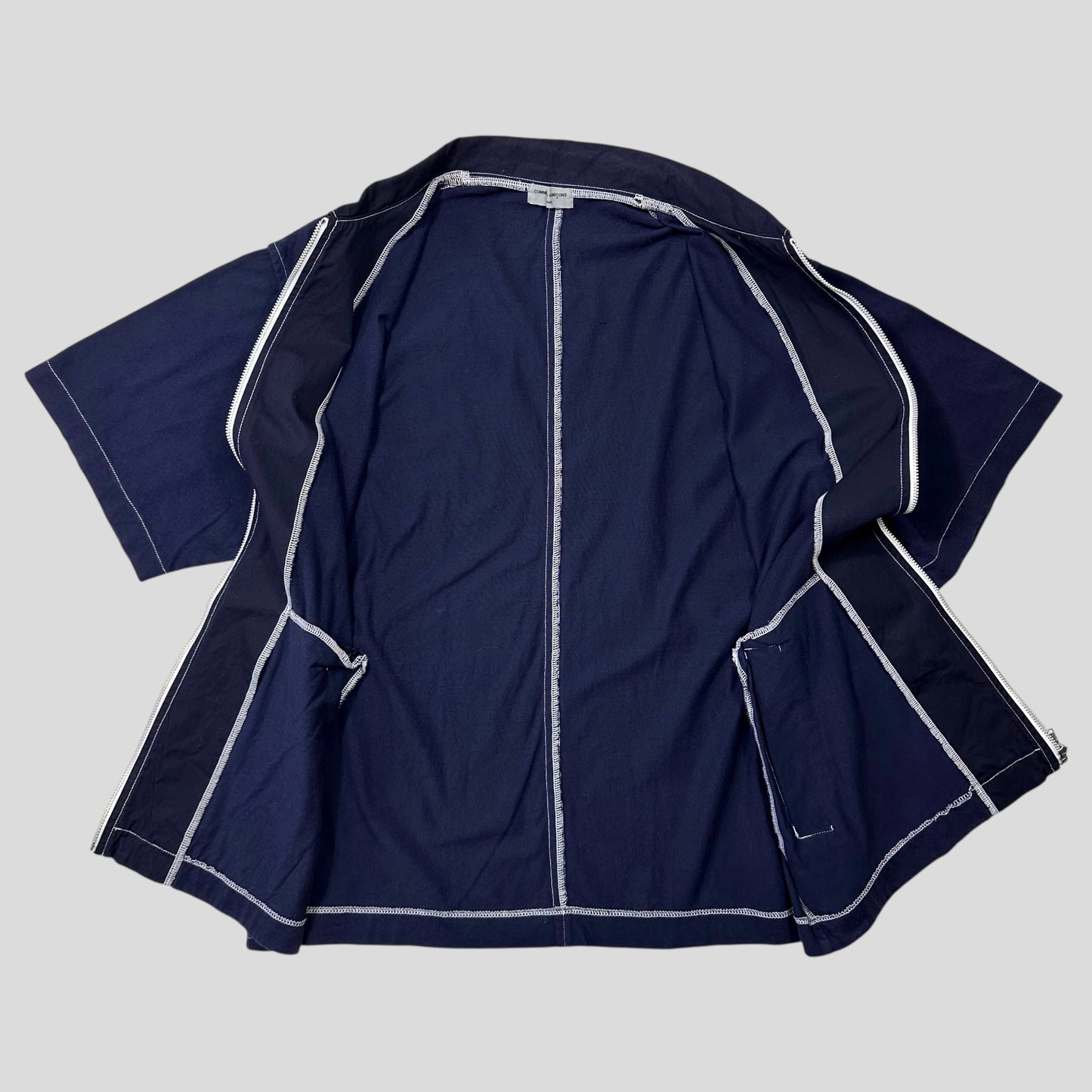 CDG Homme 1999 Zip-up Boxy Cotton Pocket Shirt - M