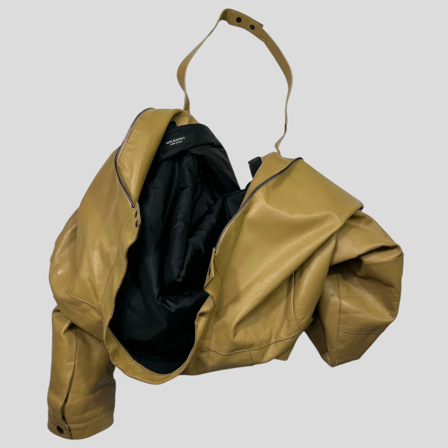 Neil Barrett AW00 Caramel Leather Moto Slingbag Jacket - L