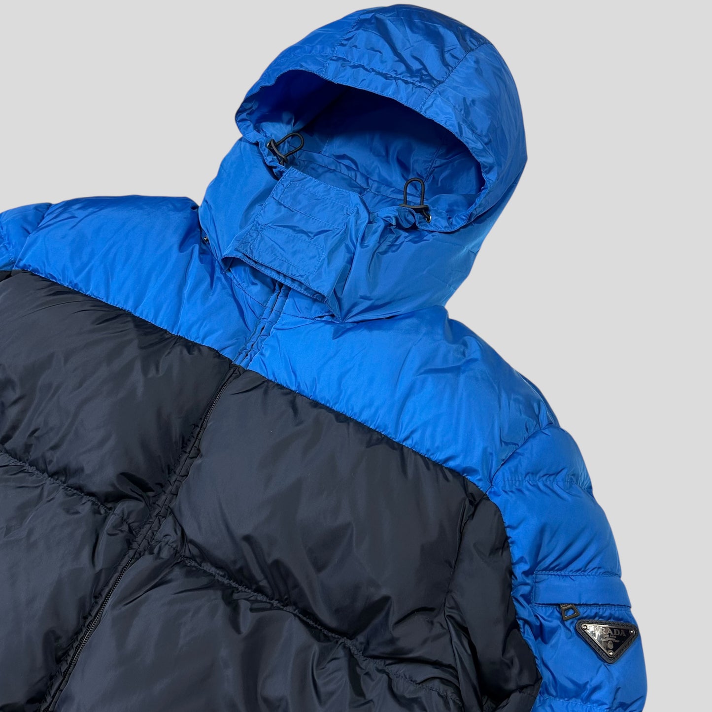 Prada 2012 Plaque Logo Bi-colour Nylon Goose Down Puffer Jacket - IT56 (L/XL)