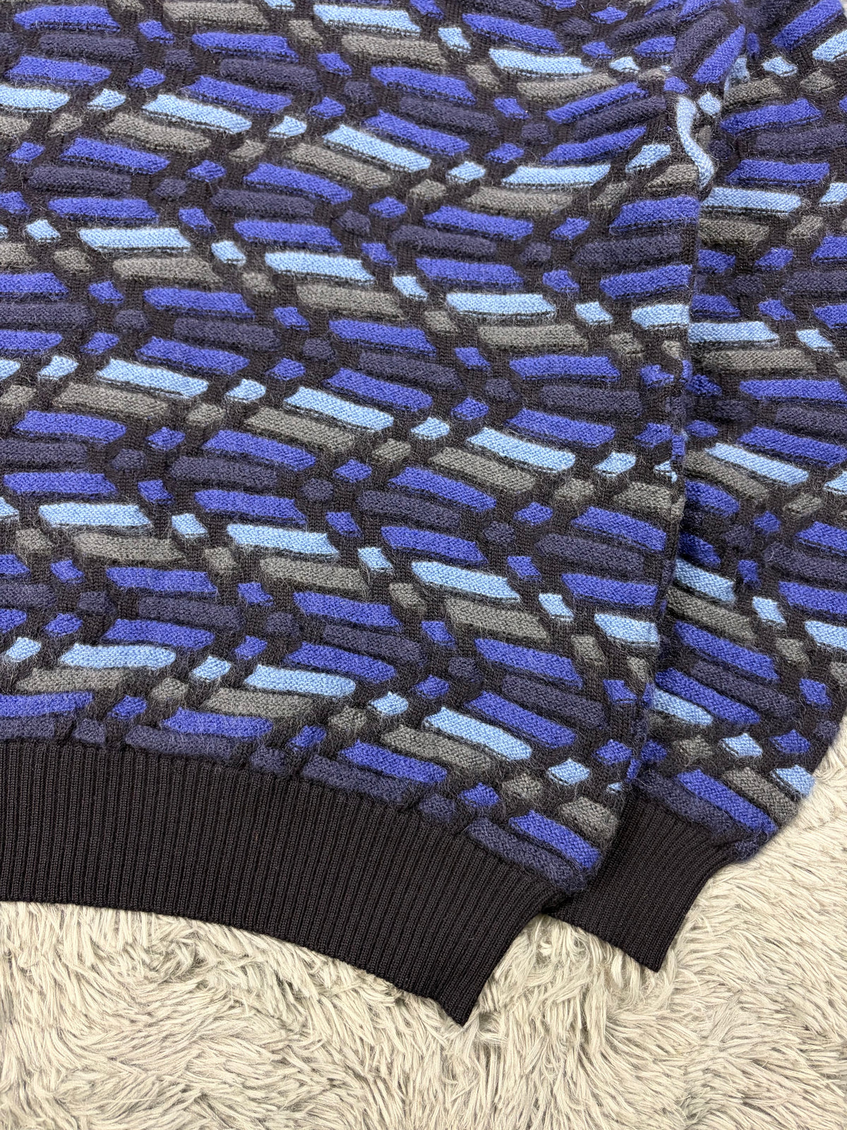 Issey Miyake 1992 3D Zigzag Heavyweight Knit Jumper - M/L