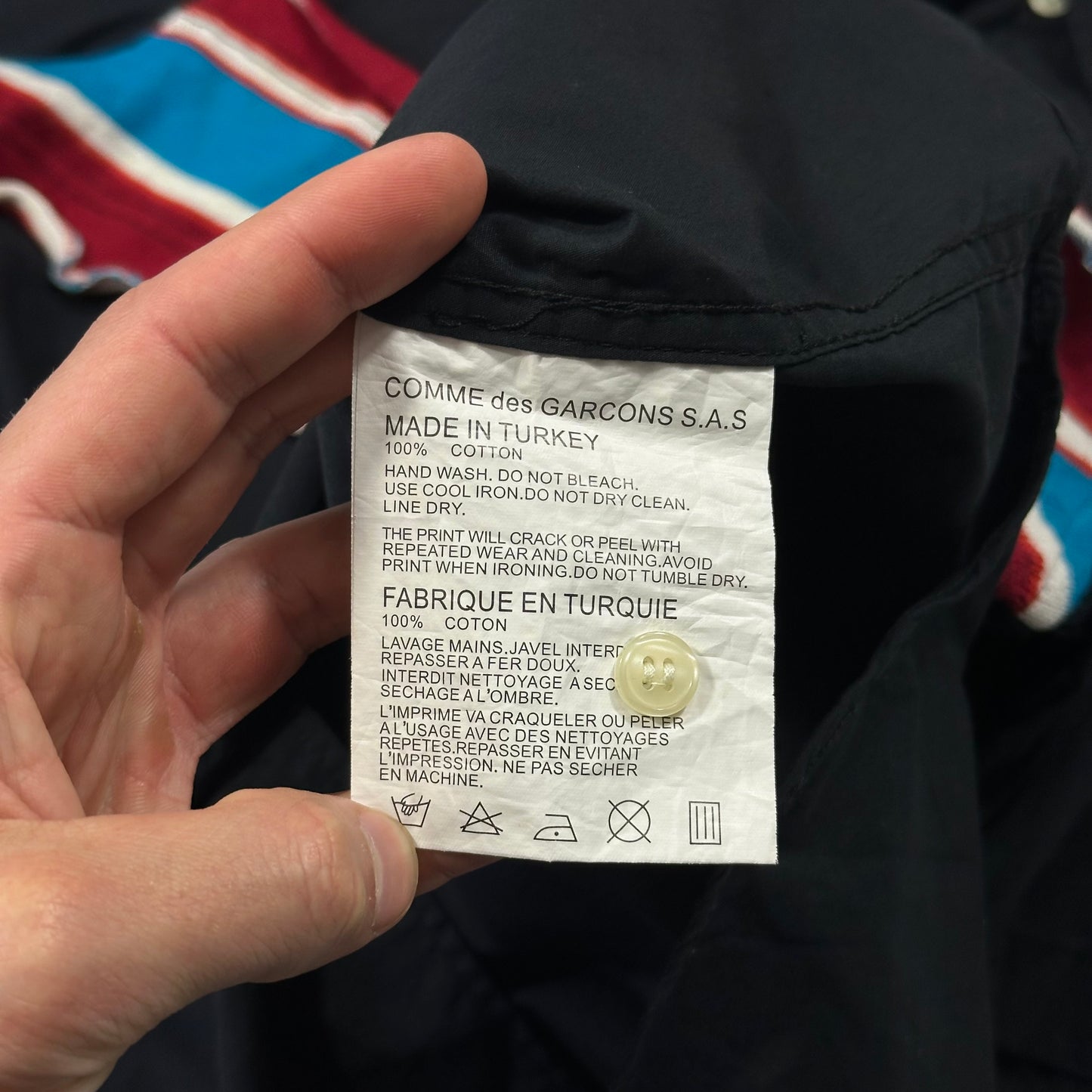 Comme Des Garçons SHIRT Striped Knit Appliqué - M