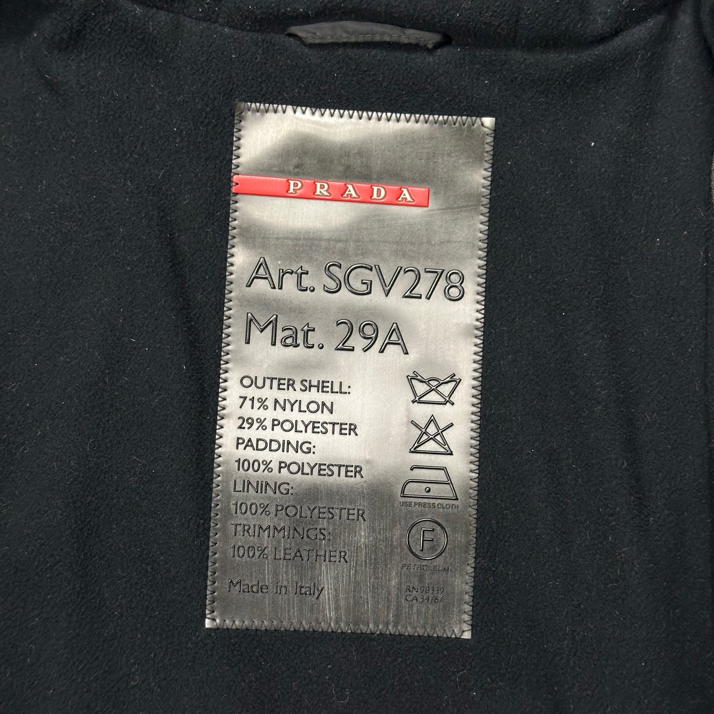 Prada Sport 1999 Balaclava Fleece Lined Moto Jacket - IT50 (L)