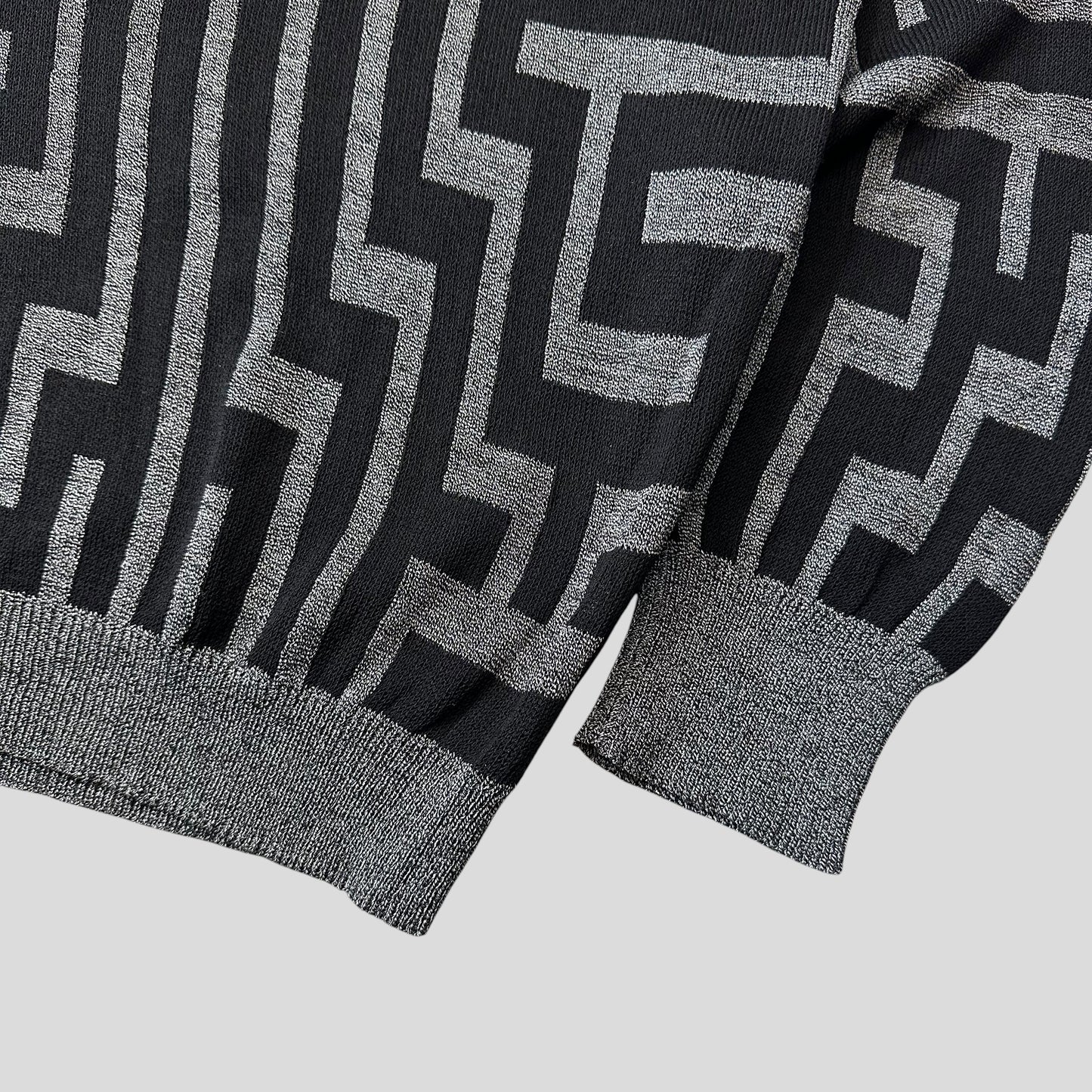 Gianni Versace 90’s Greca Key Pattern Wool Knit - IT54