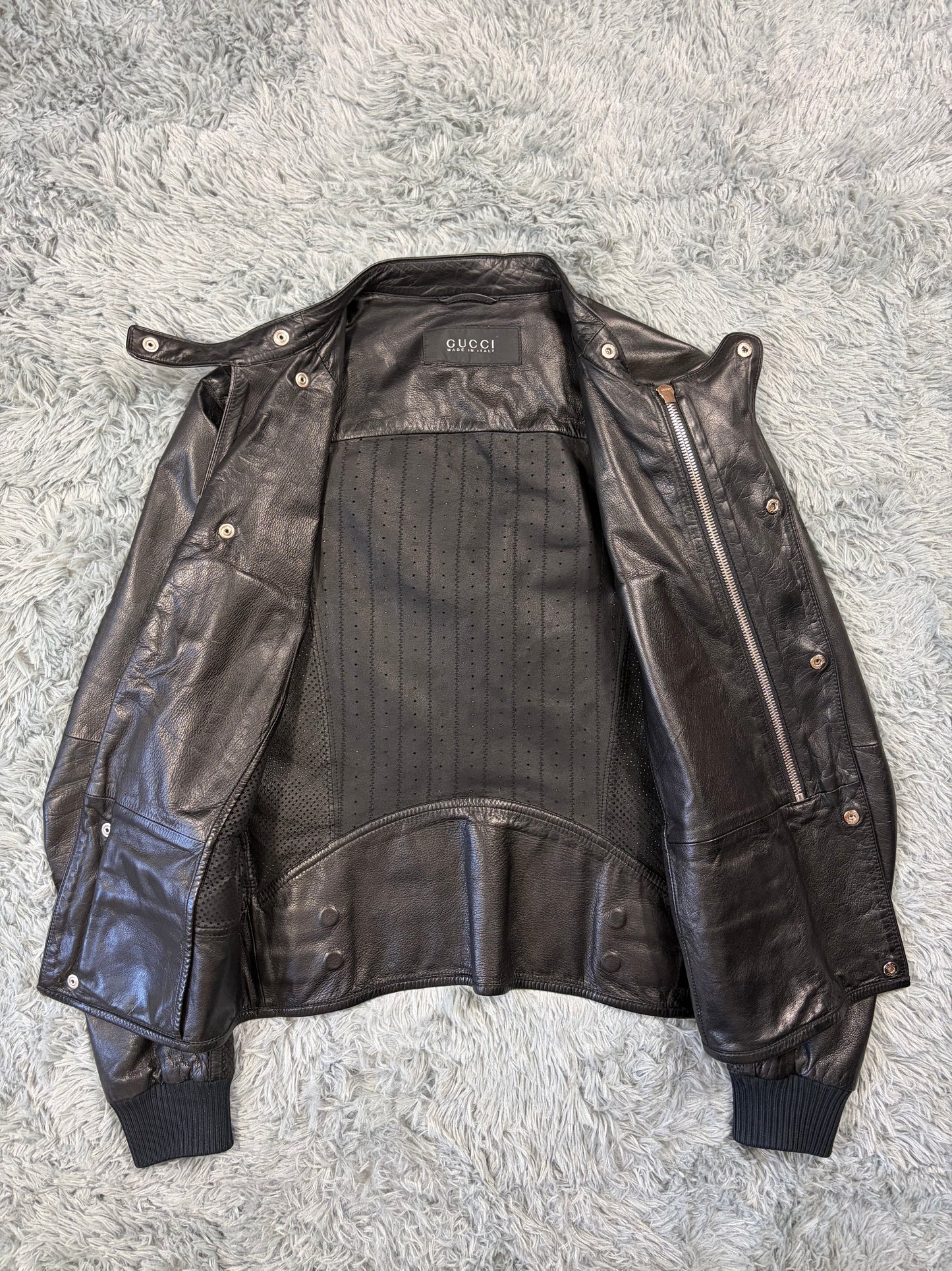 Gucci 00’s by Frida Giannini Perforated Leather Premium Biker Jacket - IT46
