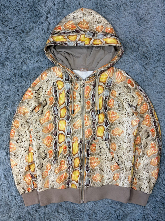 John Galliano 00’s Python Print Zip-up Boxy Hoodie - S