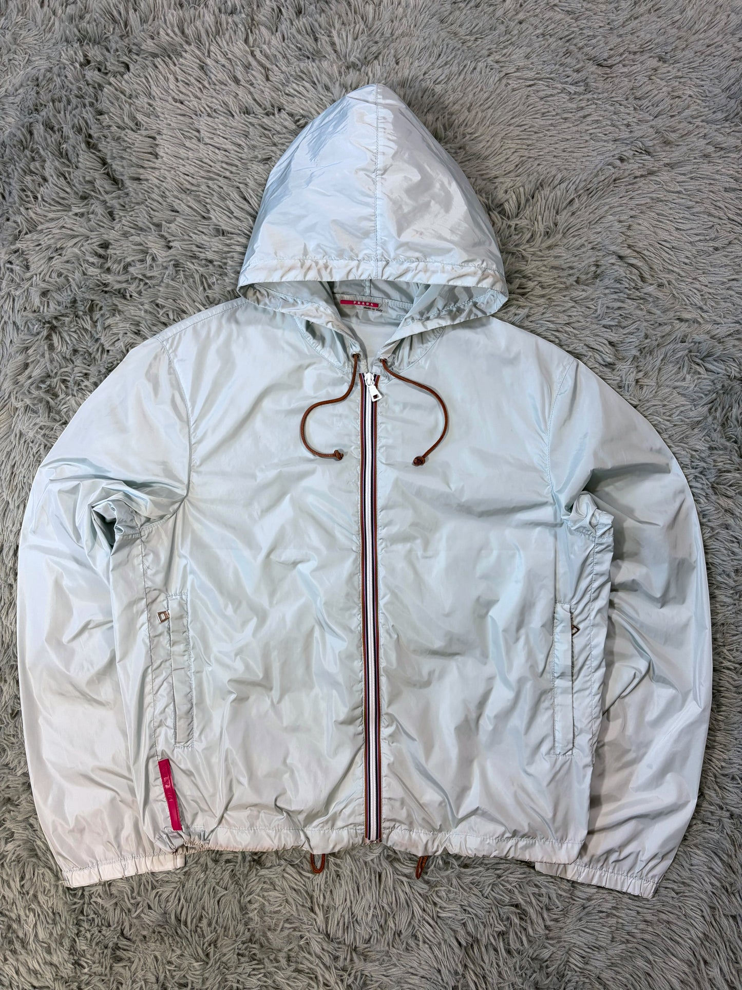 Prada Sport 00’s Ice Blue Contrast Detailed Nylon Windbreaker - M/L