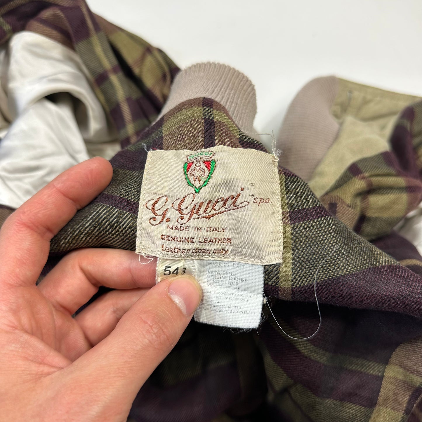 Gucci 1970’s Suede Leather Flannel Lined Flight Jacket - L