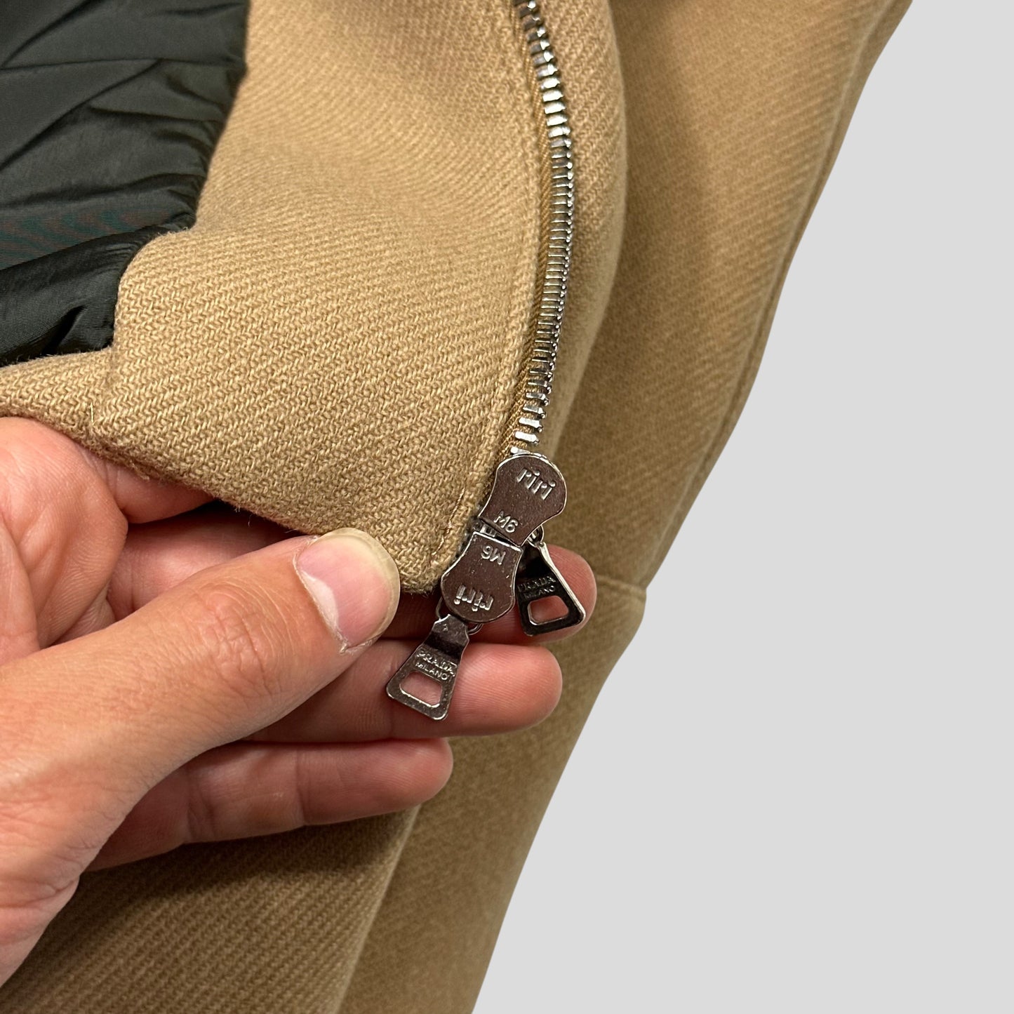 Prada Milano 1999 Wool Padded Leather Detailed Biker Jacket - L