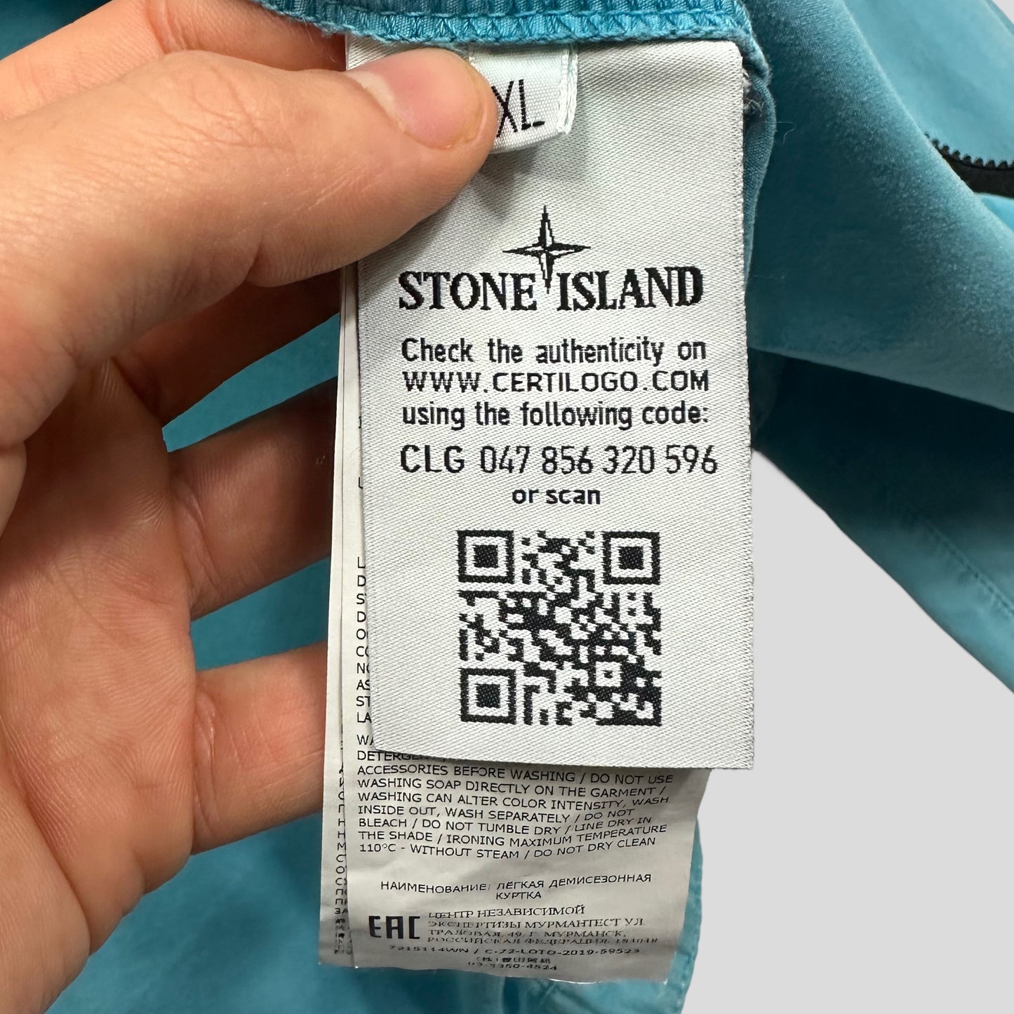 Stone Island Teal Blue Canvas Overshirt - XL