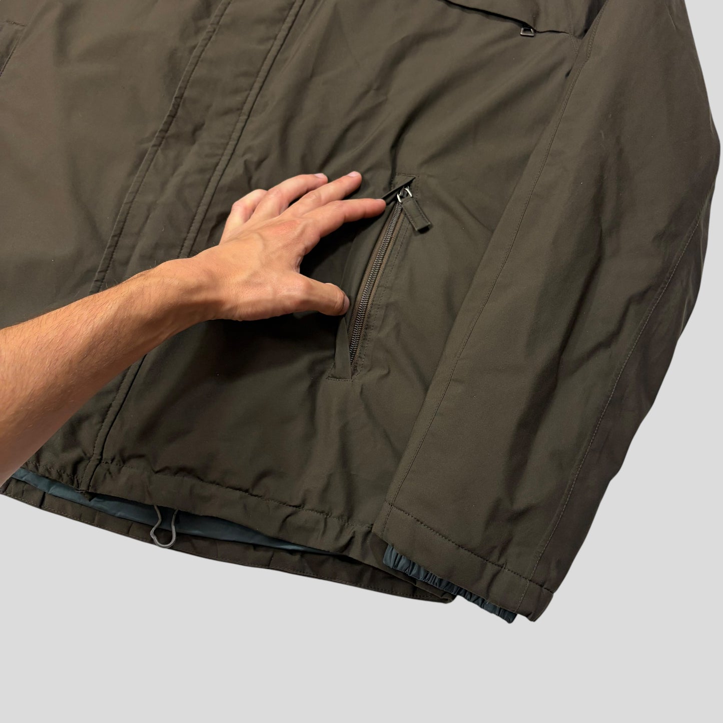 Prada Sport 00’s Khaki Chest Pocket Padded Goretex Jacket - L