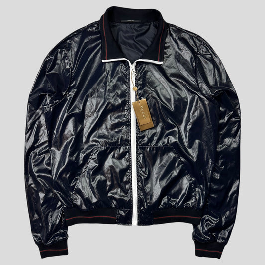 Gucci 2008 Gloss Nylon Prismatic Web Stripe Jacket - IT48 (M)