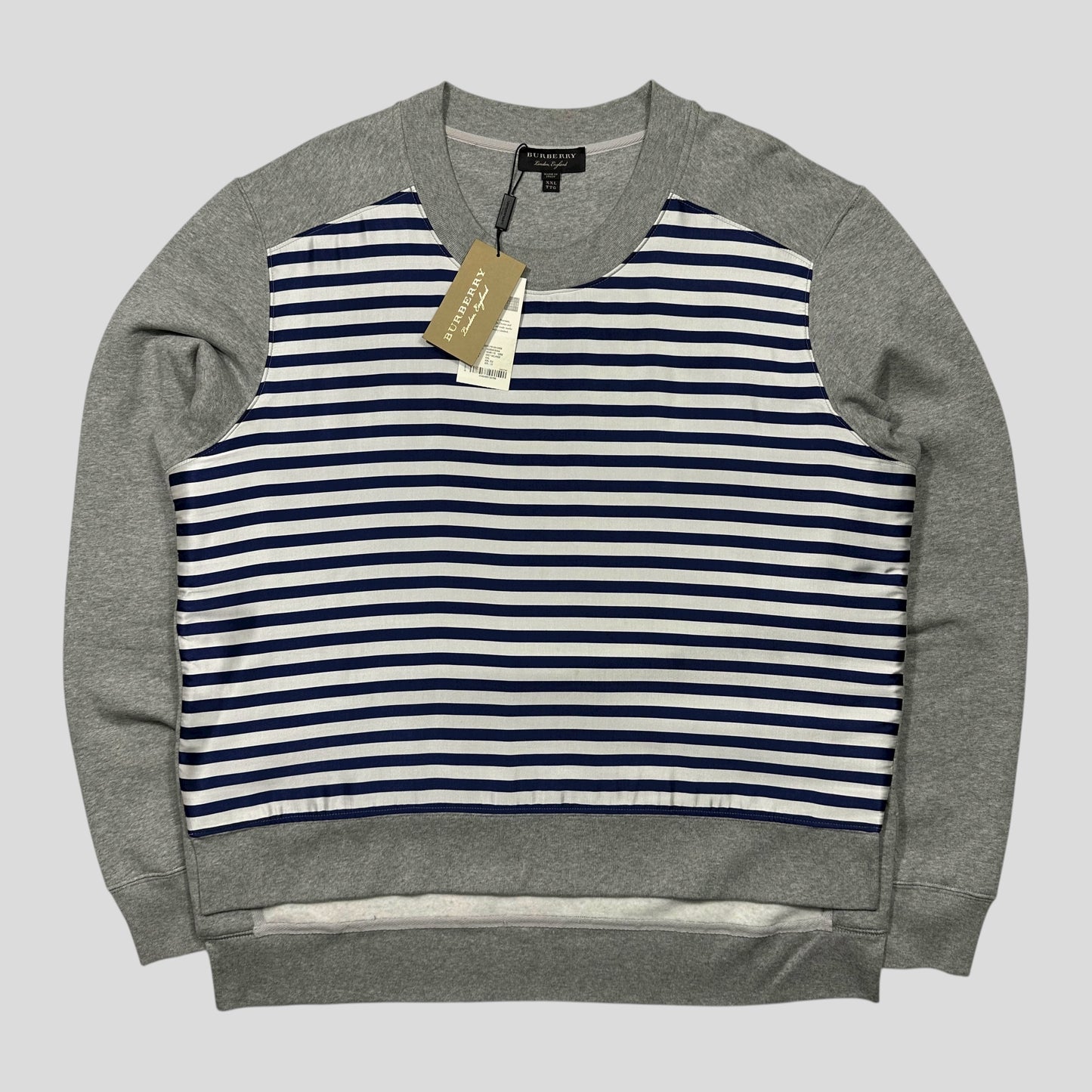 Burberry 2017 Striped Nylon Appliqué Logo Crewneck - XXL