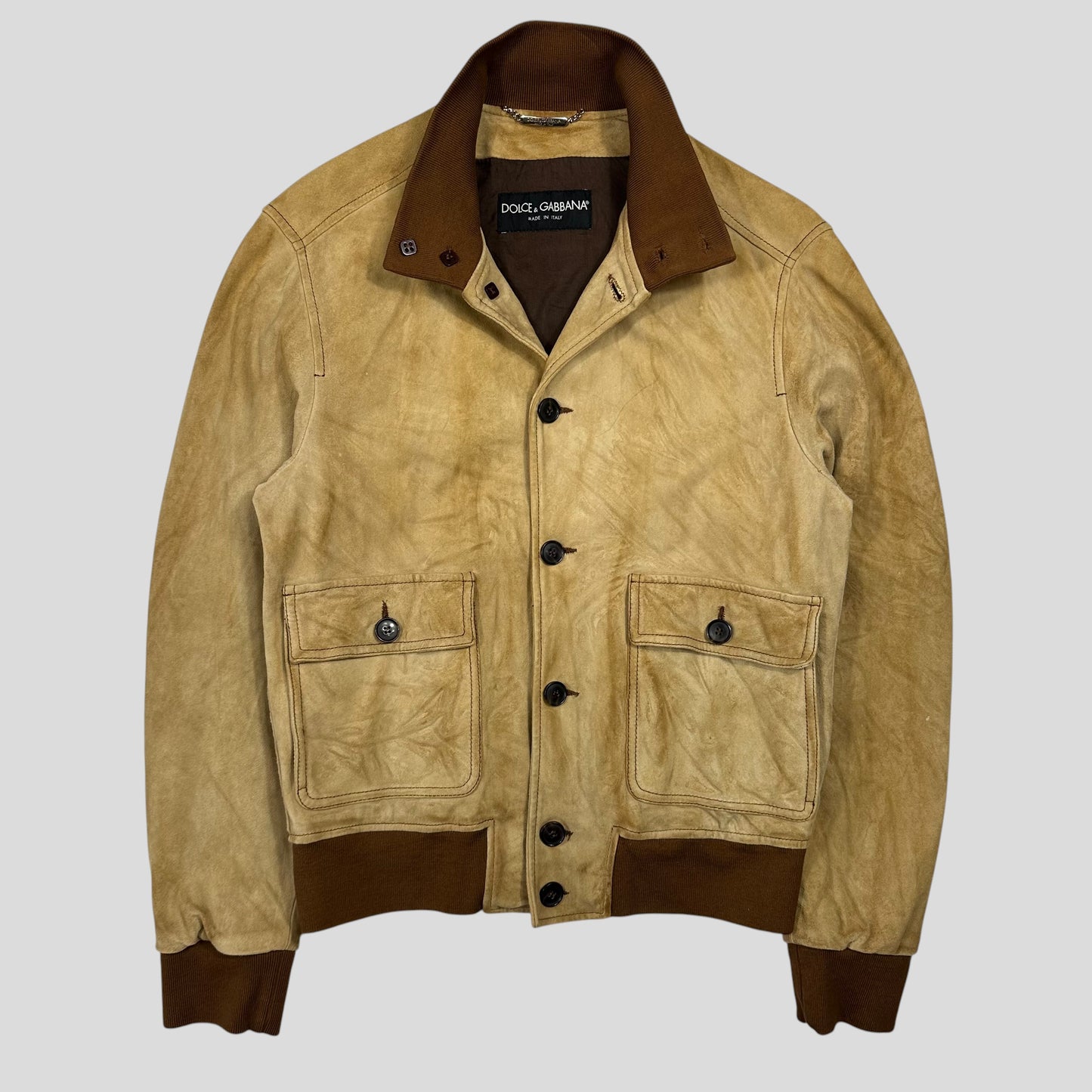 Dolce & Gabanna 00’s Goatskin Leather Flight Jacket - M