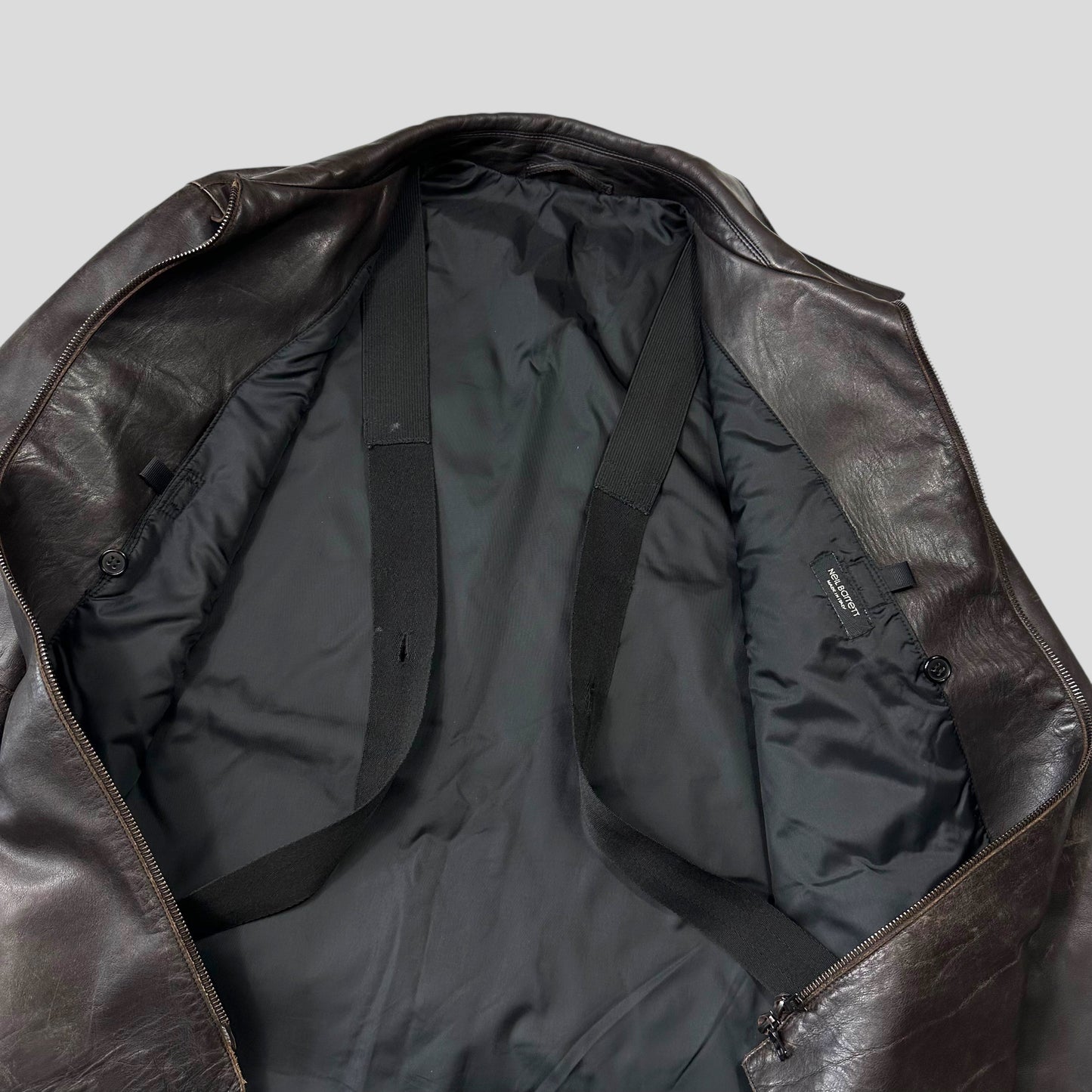 Neil Barrett AW00 Leather Moto Backpack Jacket - M/L