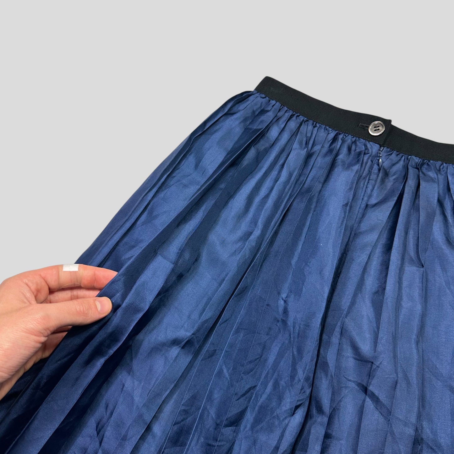 CDG Tricot 2016 Pleated Ruffle Shimmer Midi Skirt - M