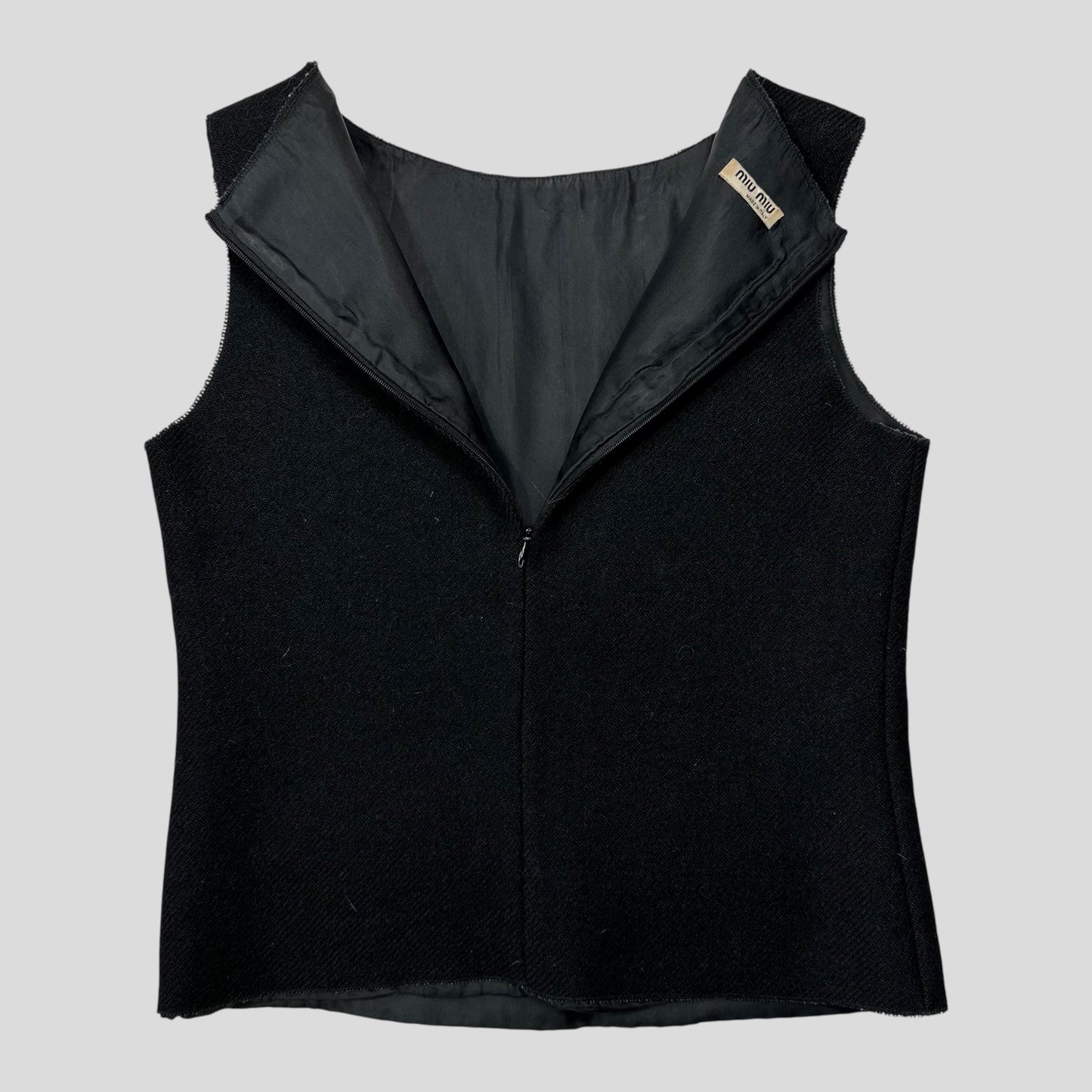 Miu Miu 00’s Mohair & Wool Corset Shape Vest Top - IT38