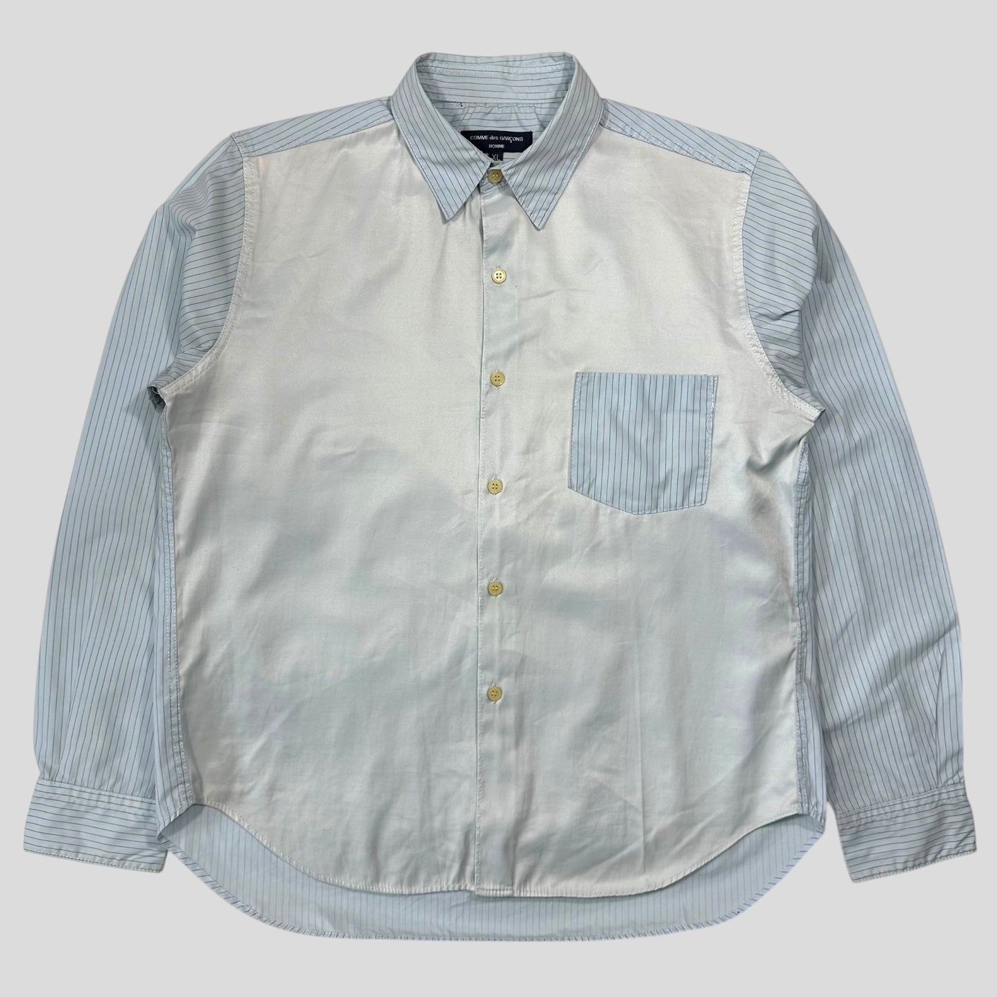 Comme Des Garçons Homme 00’s Striped Mix Material Shirt - M/L