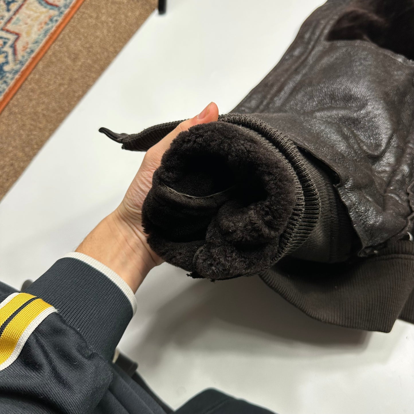 Prada Milano 00’s Leather Sheepskin Fur Full Lined Bomber Jacket - IT52 (L)