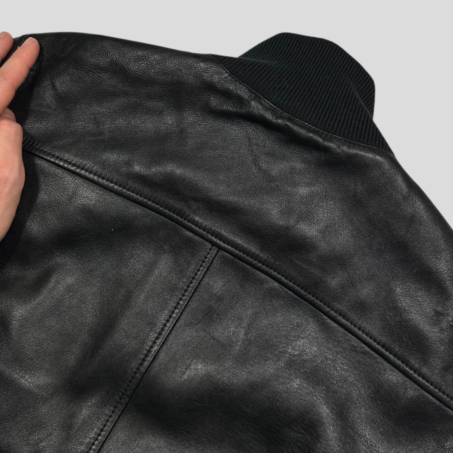 Gucci Nappa Leather Logo Web Bomber Jacket - IT46 (S)