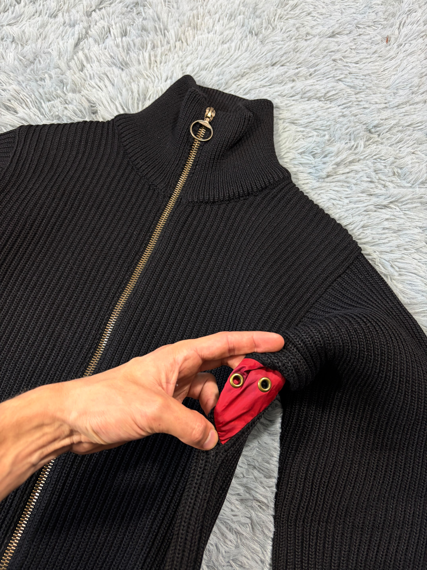 Prada Sport 00’s Heavyweight Ribbed Cardigan Knit Jacket - S/M