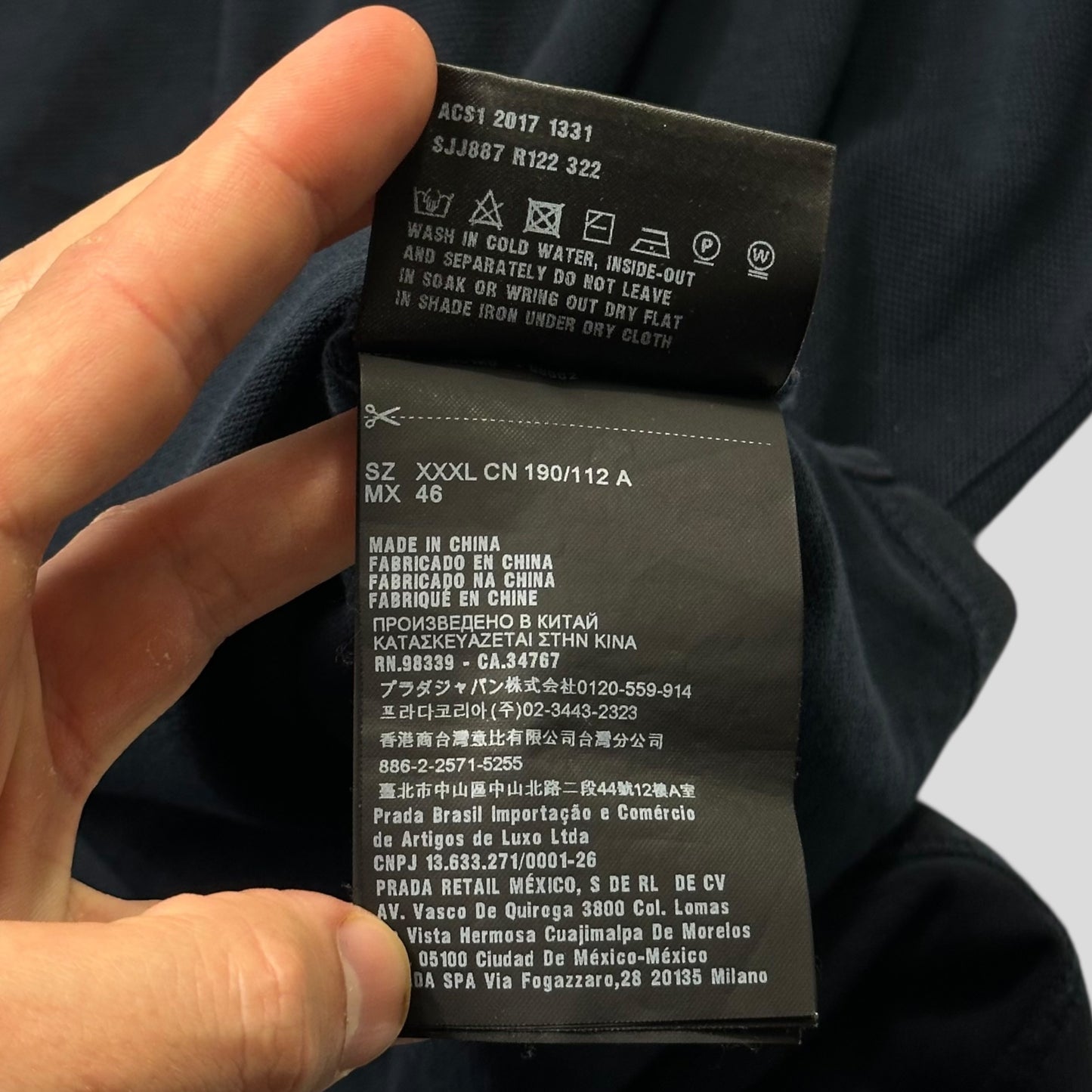 Prada Milano 2017 Navy Red Tab Polo - 3XL (XL/XXL)