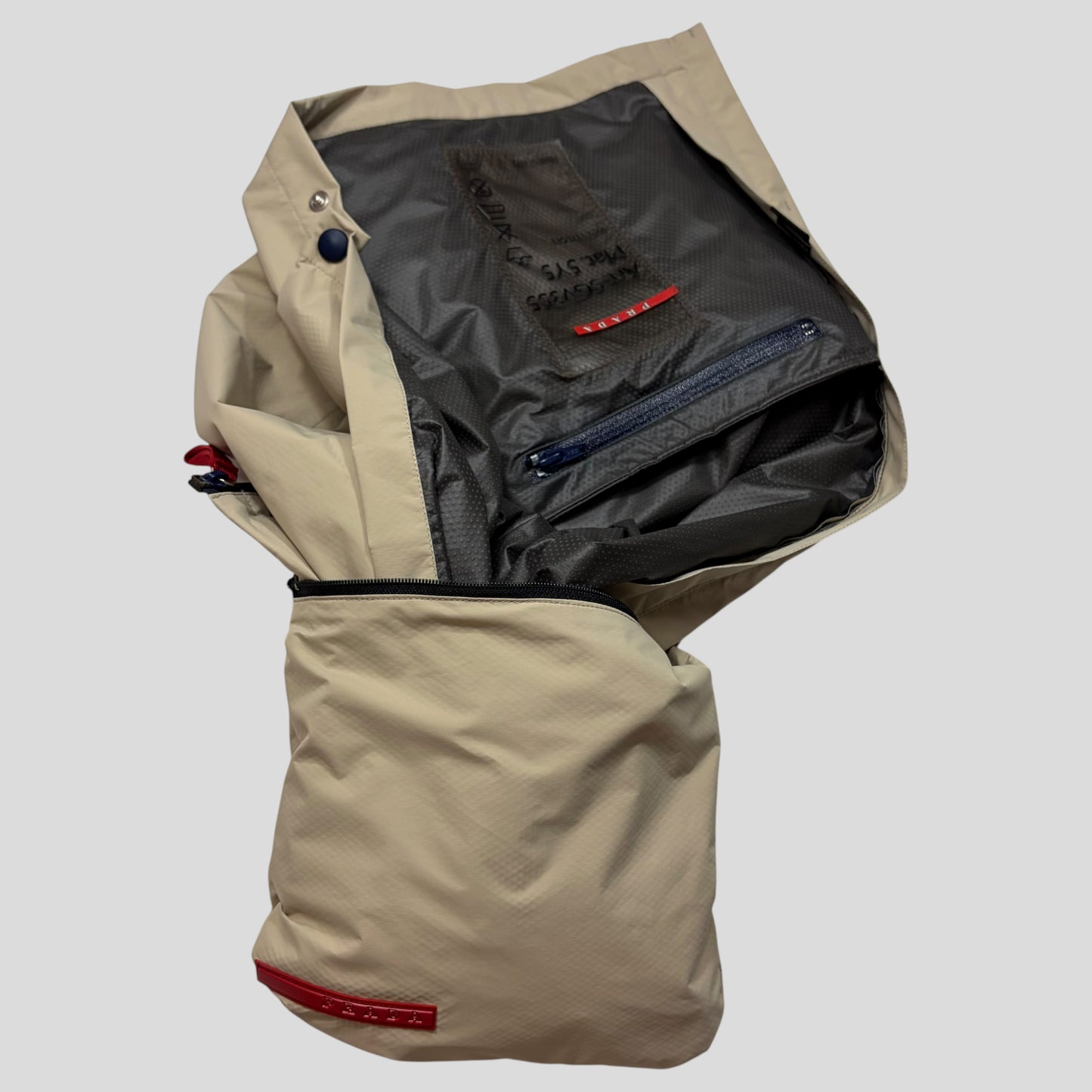 Prada Sport AW00 Goretex Backpack Strap Packable Bag Jacket - M/L