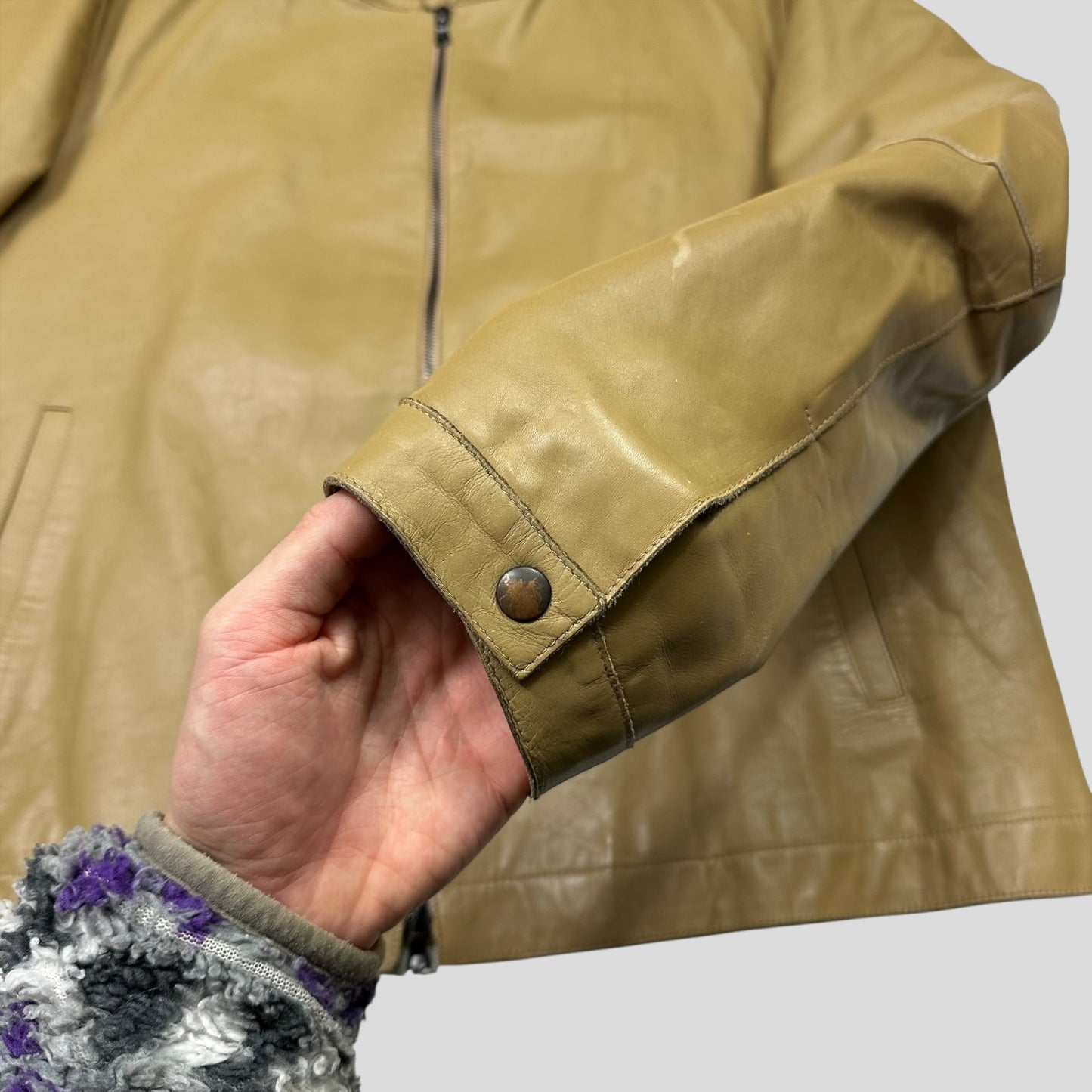 Neil Barrett AW00 Caramel Leather Moto Slingbag Jacket - L