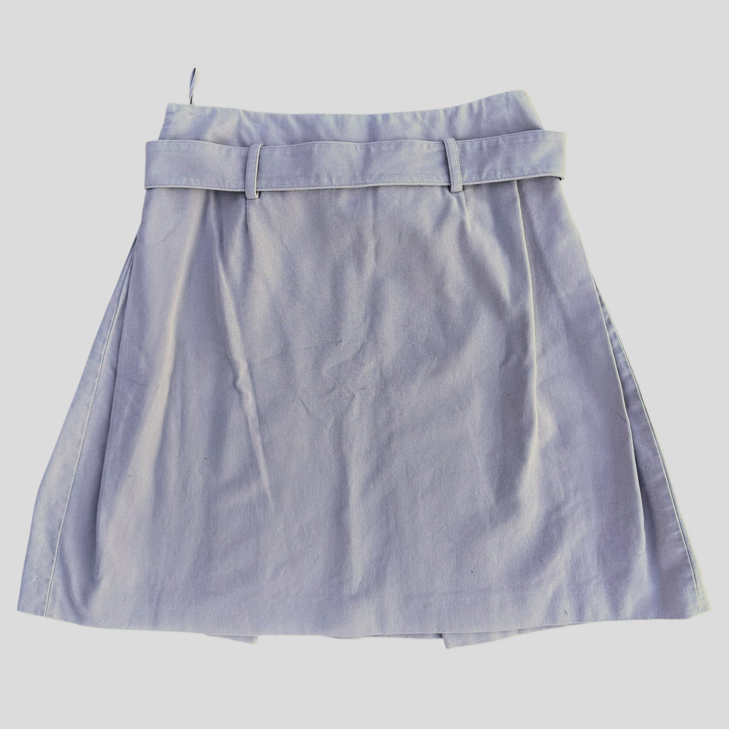 Miu Miu 00’s Lilac Cotton Belted Pleated Pocket Skirt - IT42